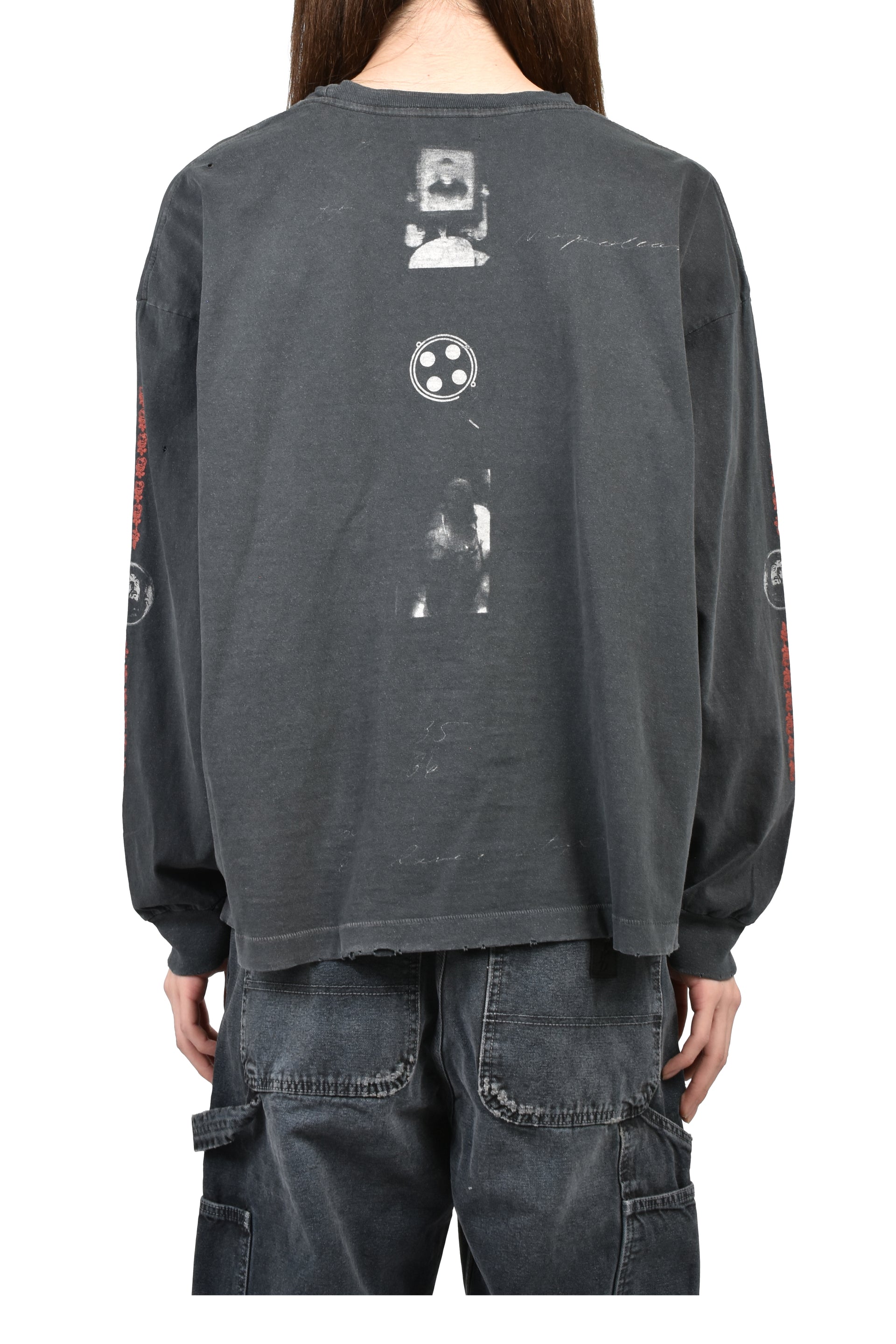 BATHROOM STALL LS T-SHIRT / VINTAGE BLK