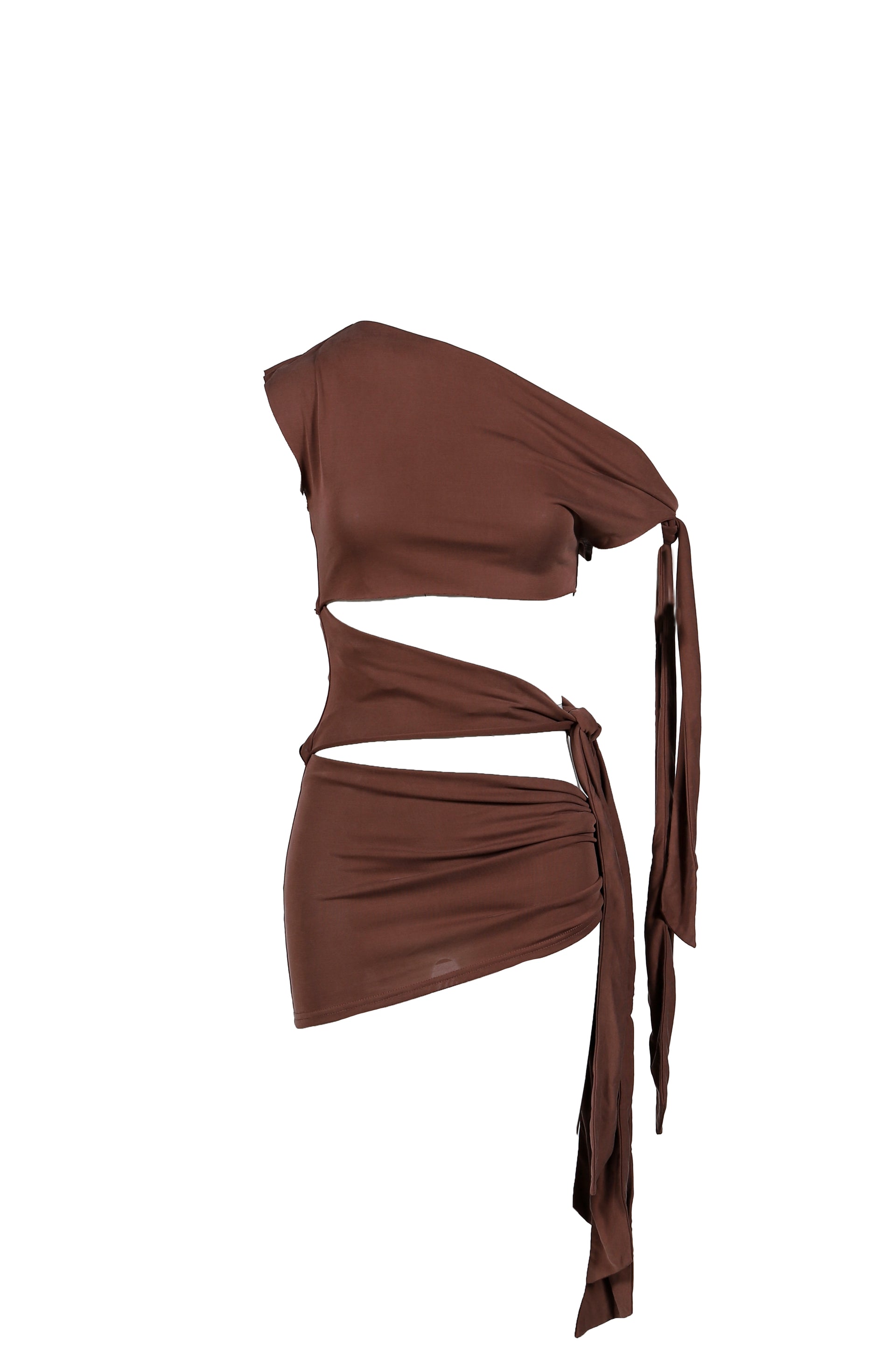 MENA KNOTTED MINI DRESS / RED