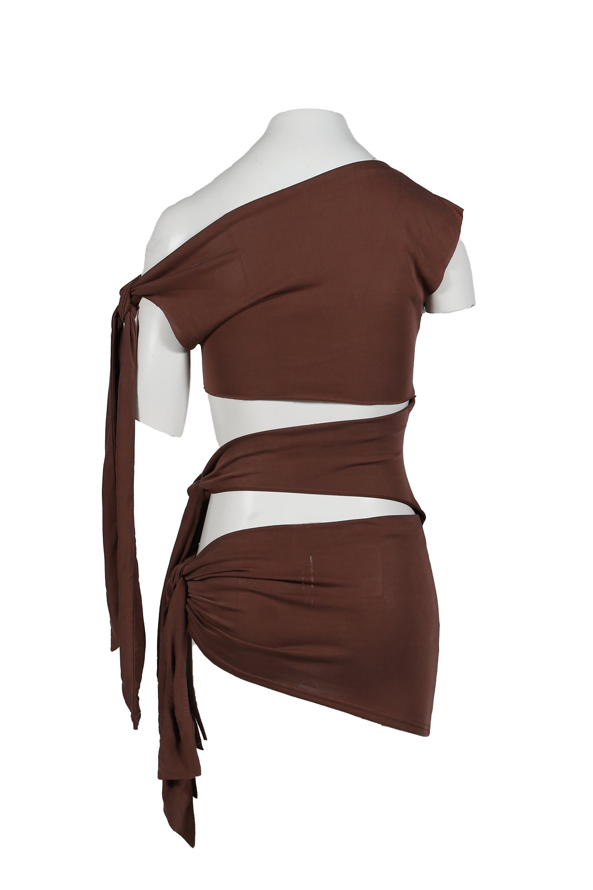 MENA KNOTTED MINI DRESS / RED