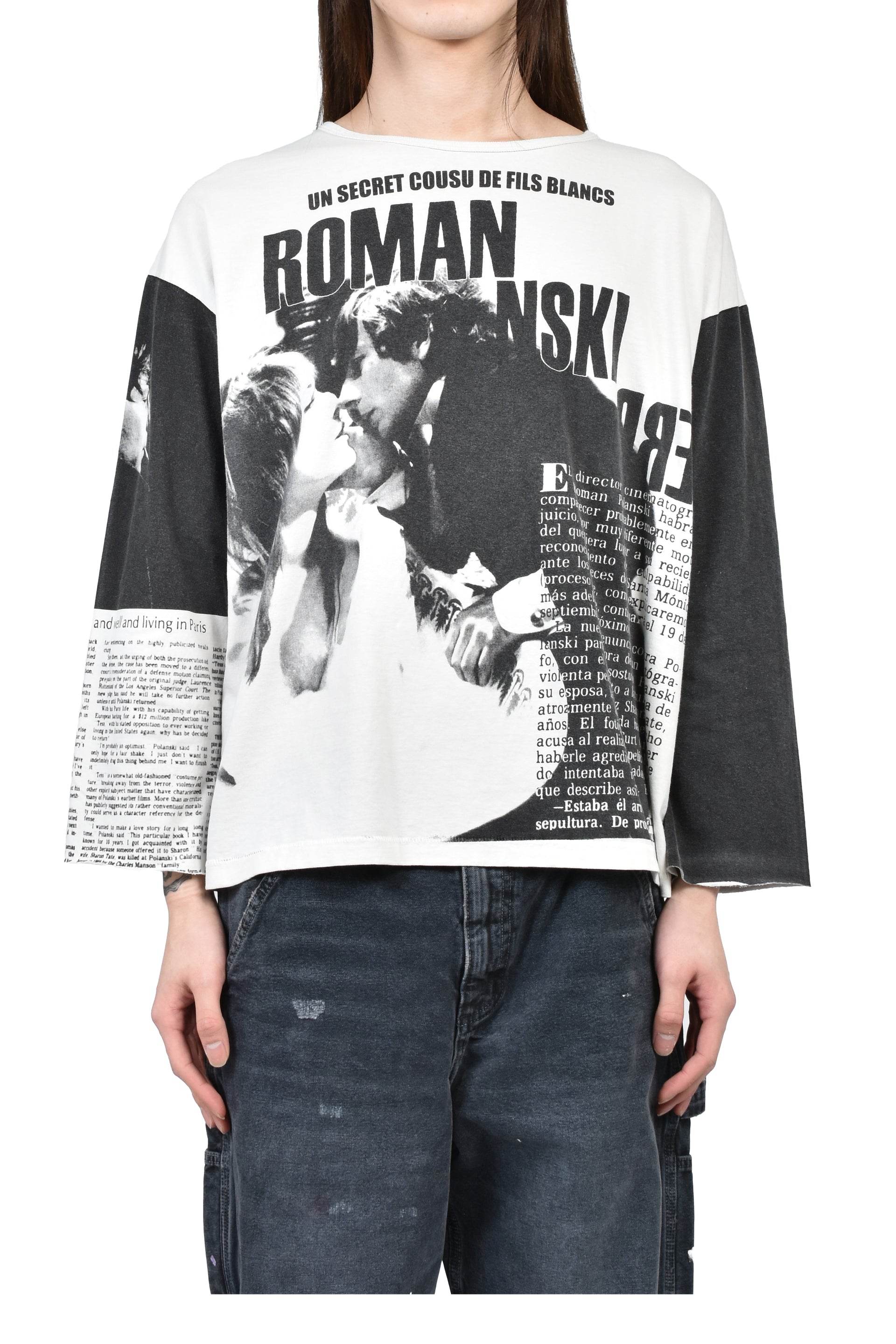 ROMAN OVERSIZED LS T-SHIRT / FADED WHT BLK