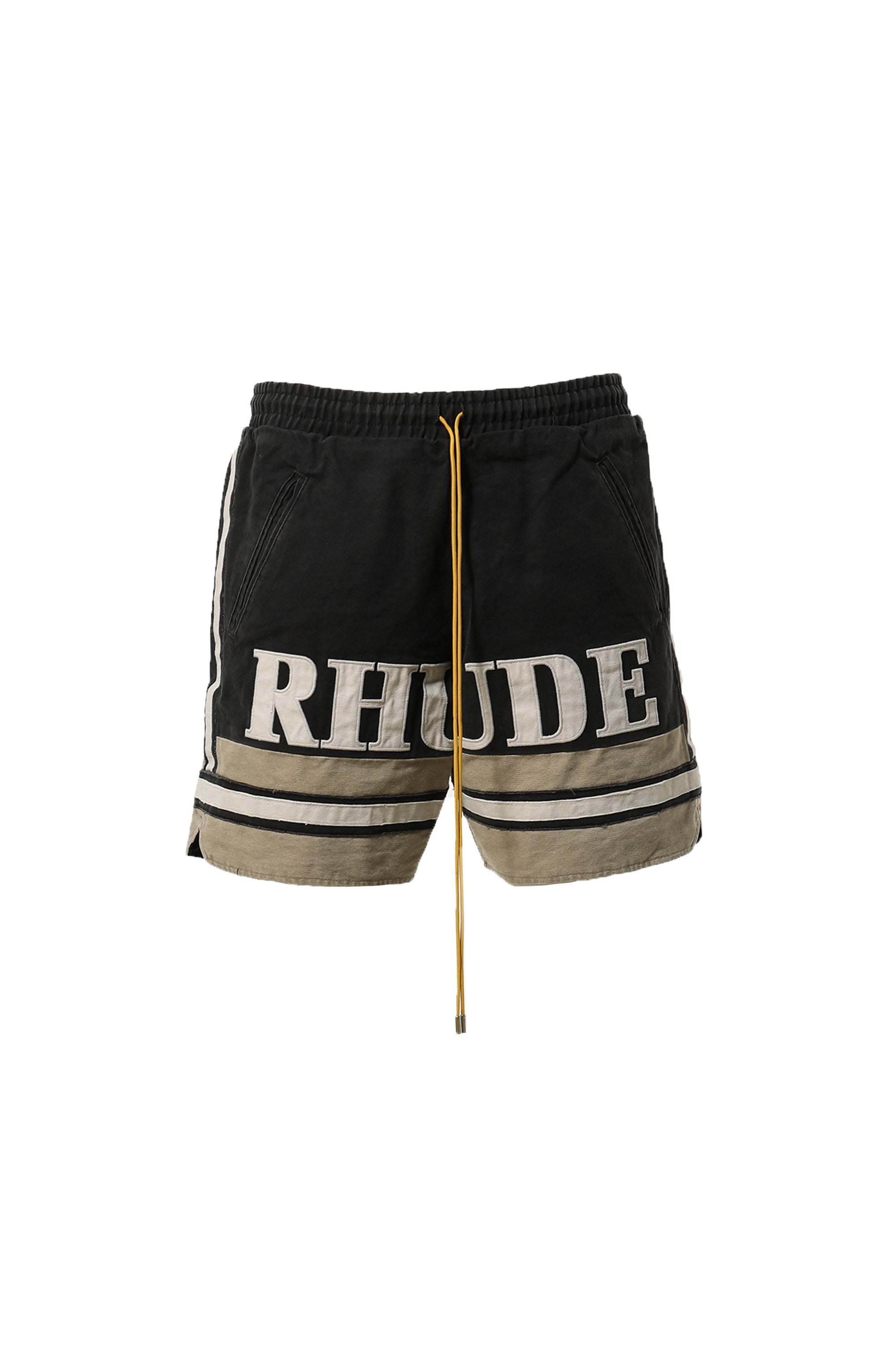 Rhude ルードFW23 RHUDE EMBROIDERED LOGO SHORT / BLK