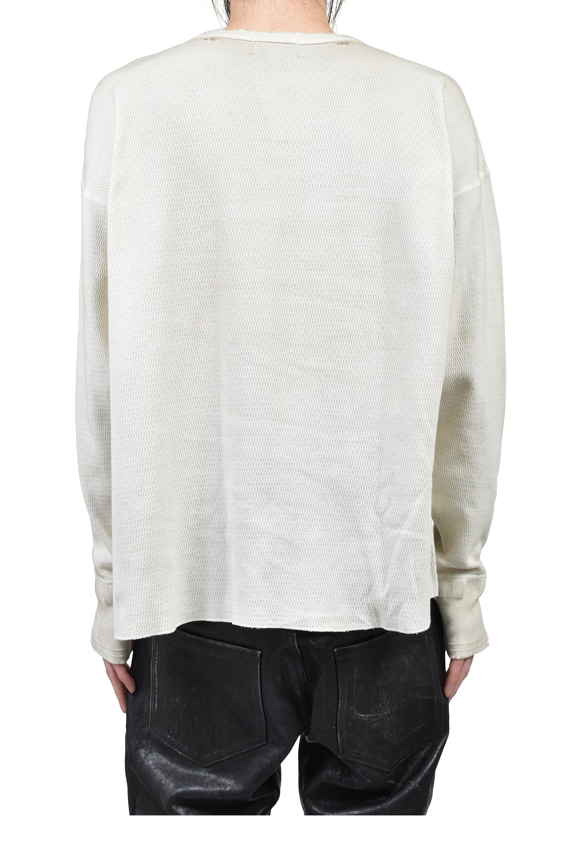 CLASSIC LOGO DISTRESSED THERMAL LS / DIRT WHT