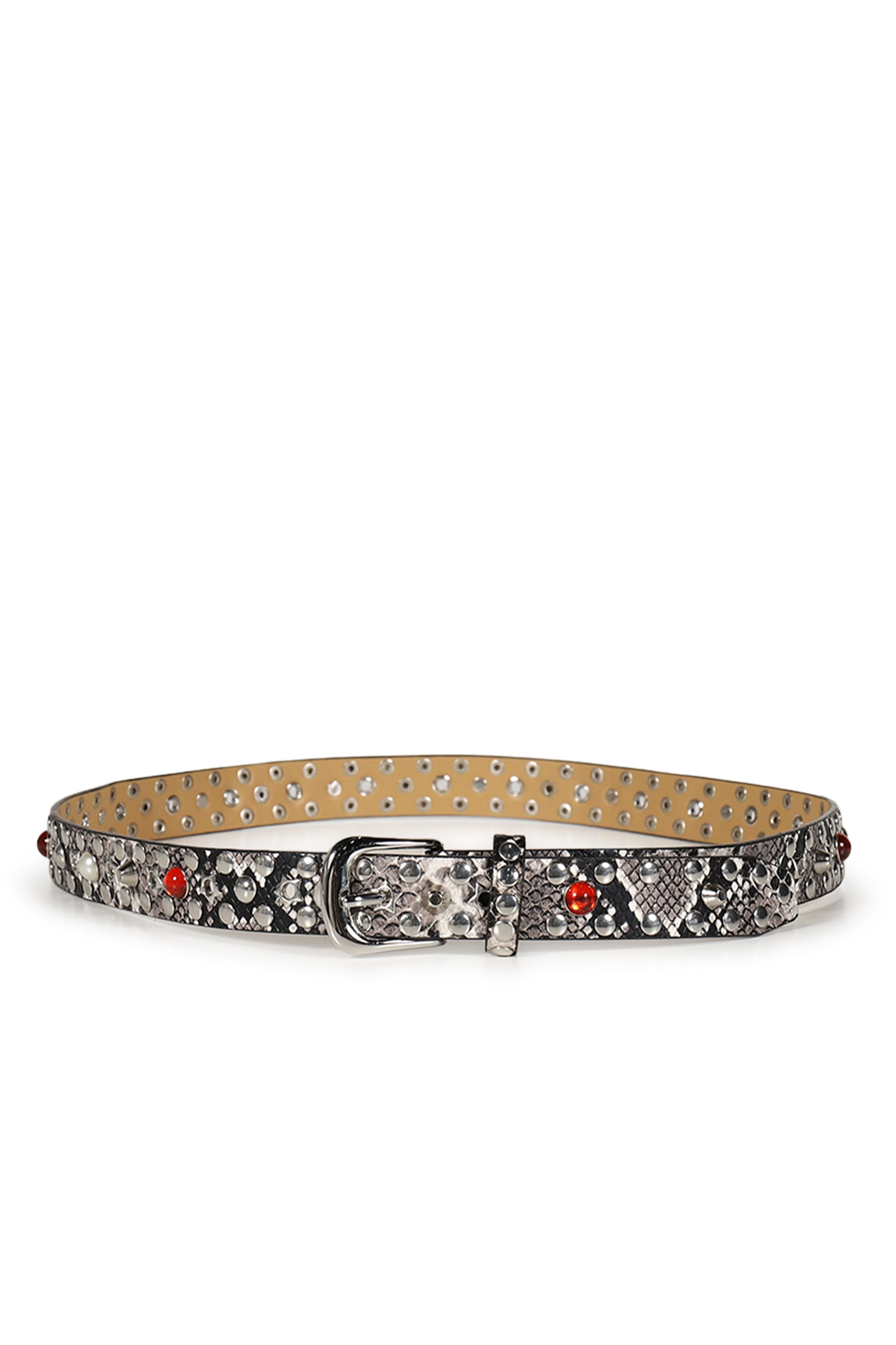SNAKE STAR STUDDED BELT / GRY MULTI