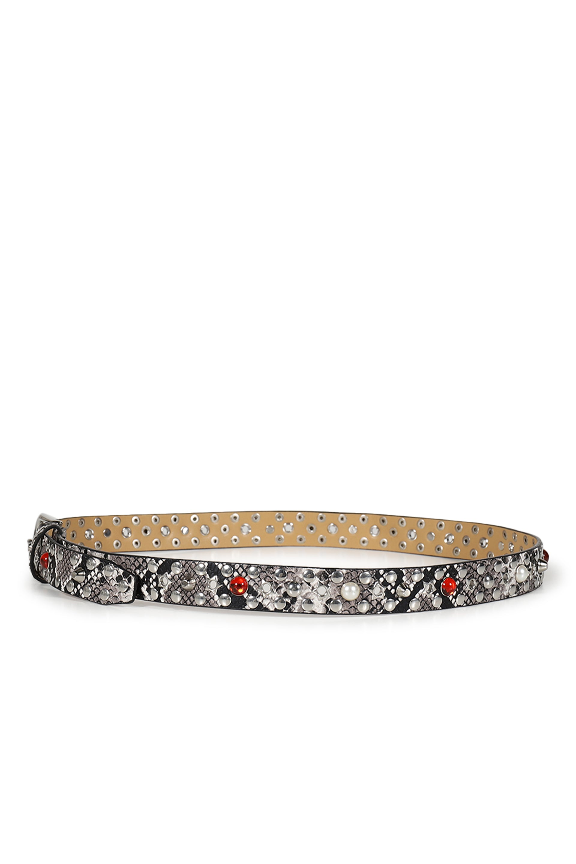 SNAKE STAR STUDDED BELT / GRY MULTI