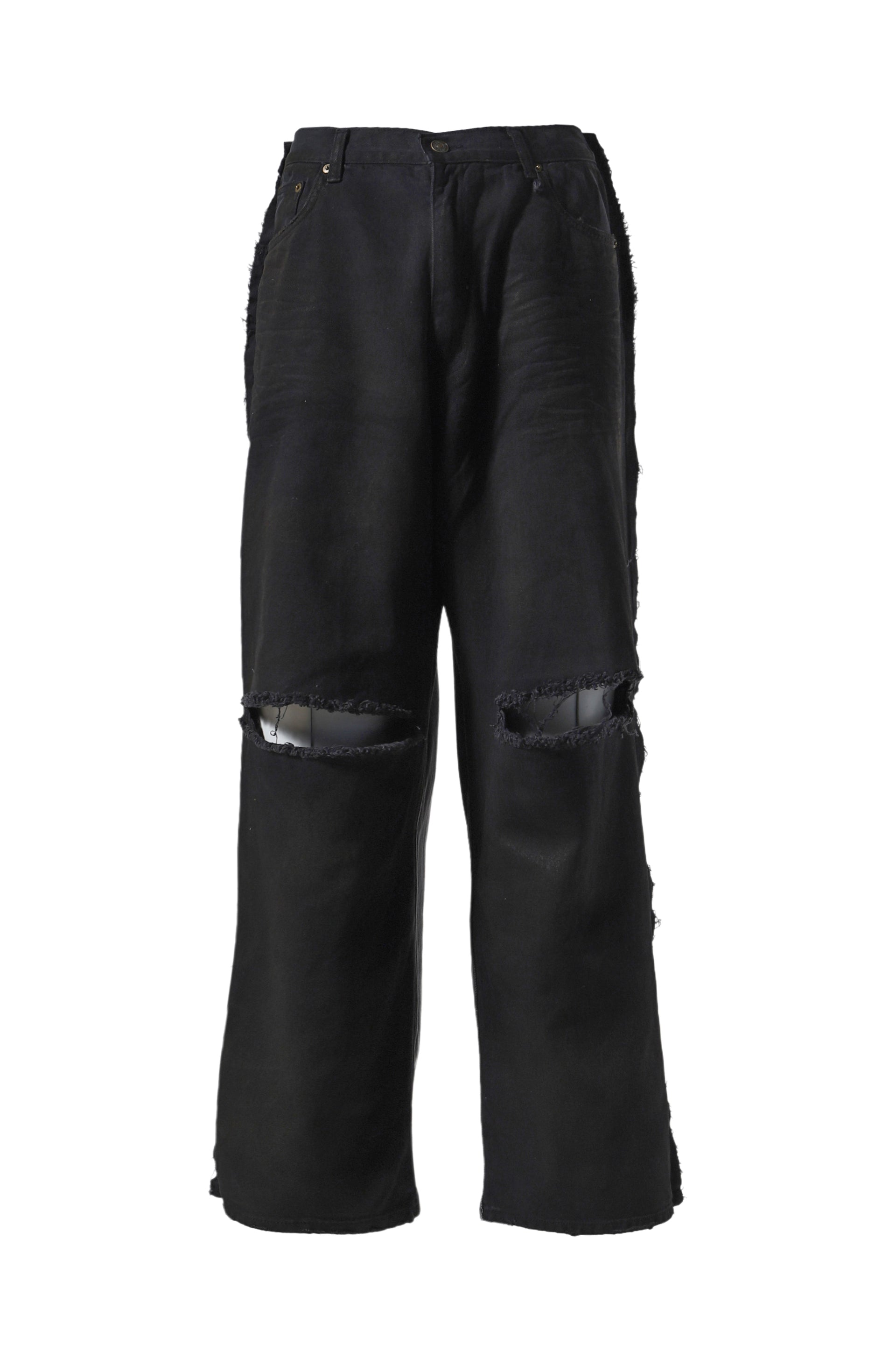 PROJECT G/R TWO FACED DENIM PANTS / BLK