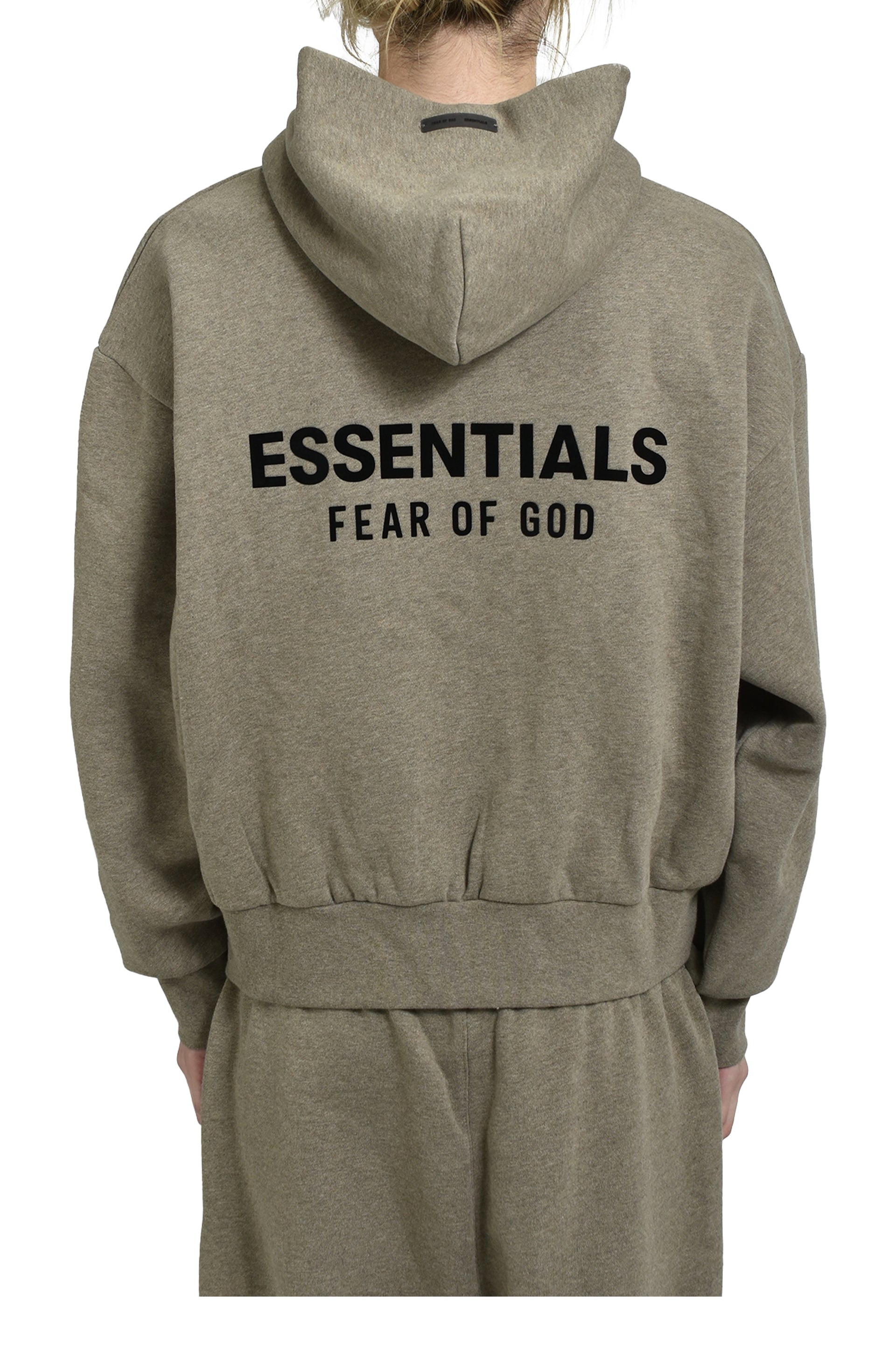 ESSENTIALS CLASSIC FIT FLEECE ZIP UP HOODIE / HOMESTEAD HEATHER