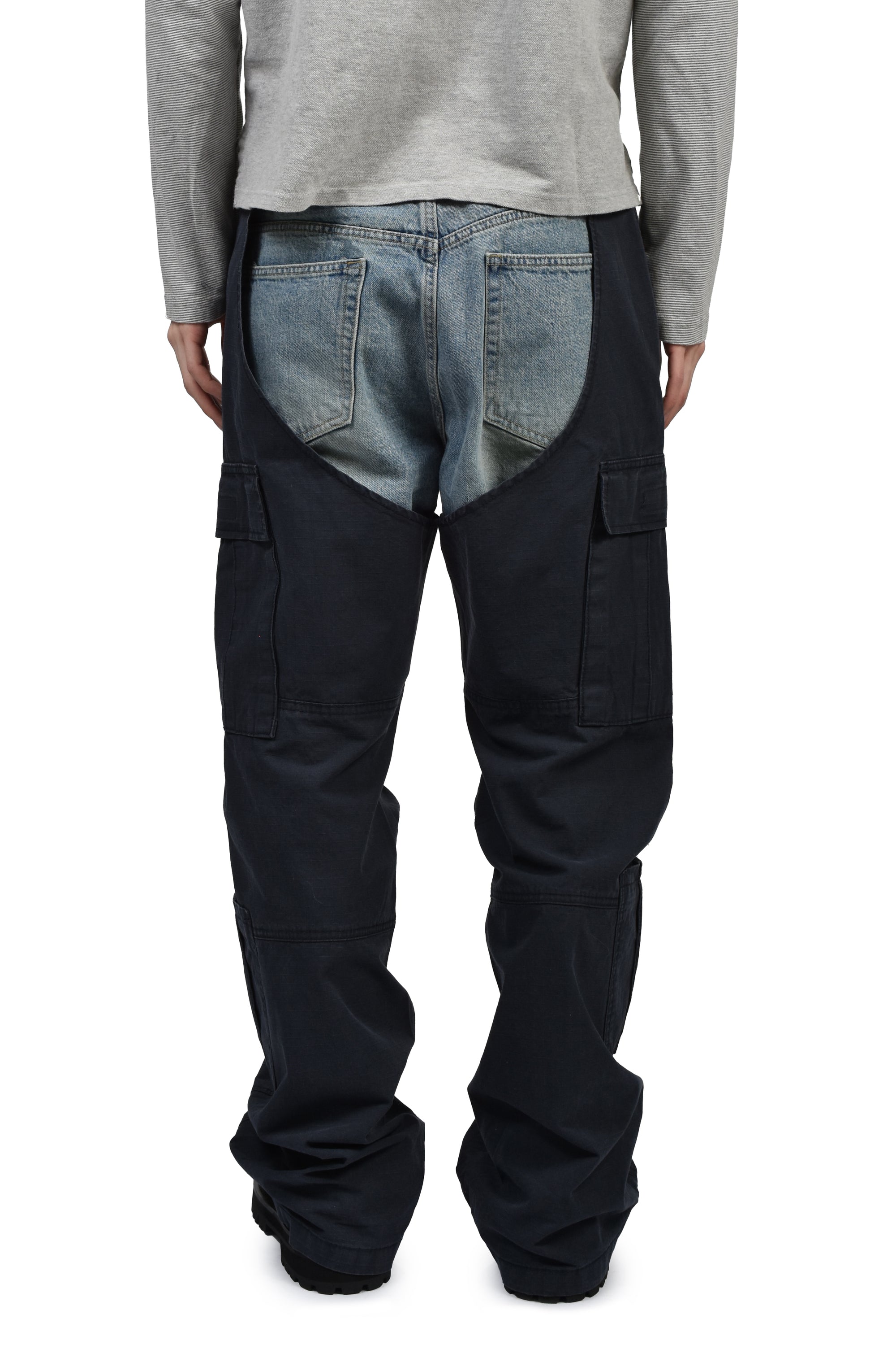 BIKER CARGO DENIM PANTS / BLU & NVY
