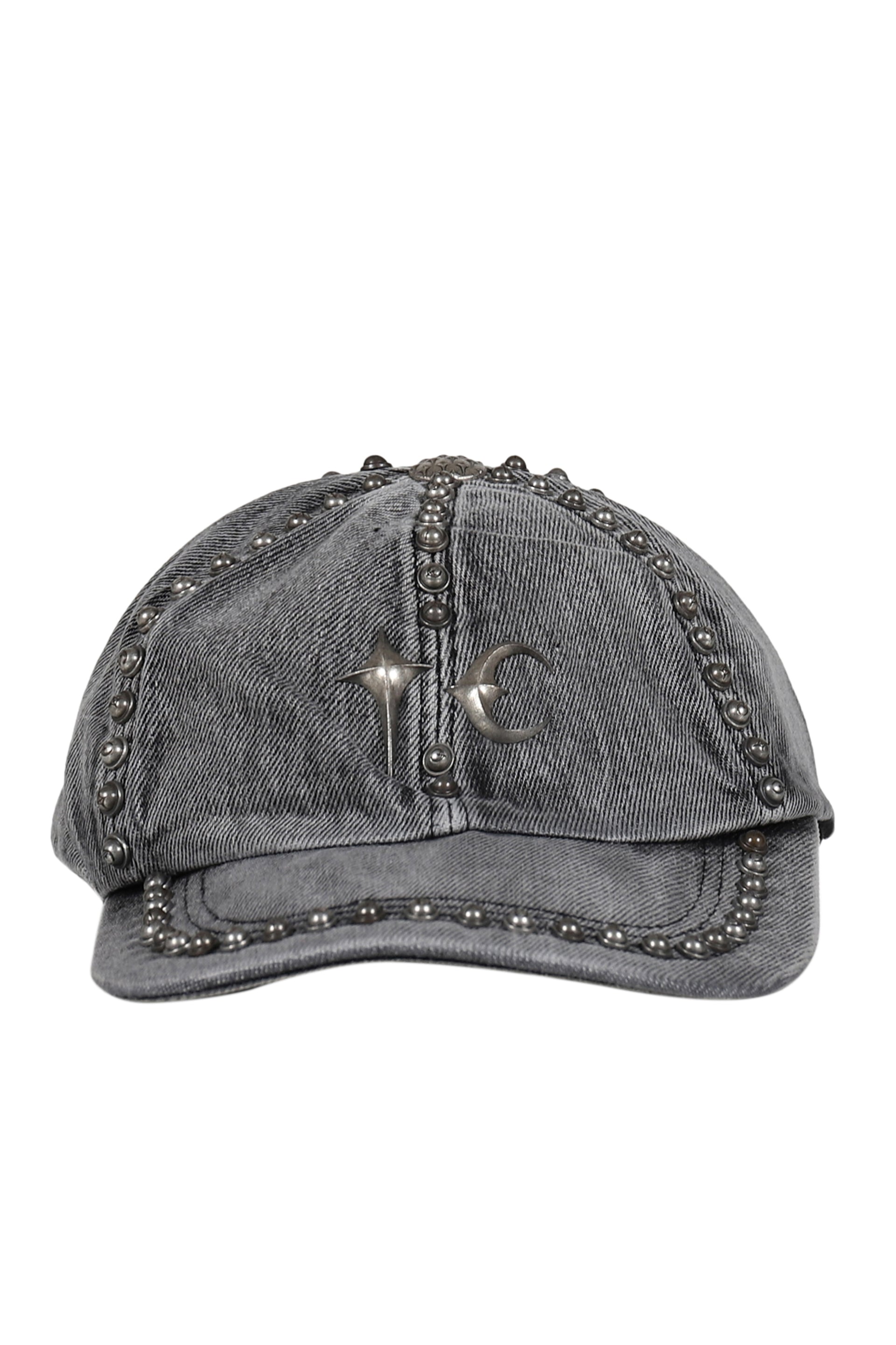 STUDDED DENIM CAP / BLK
