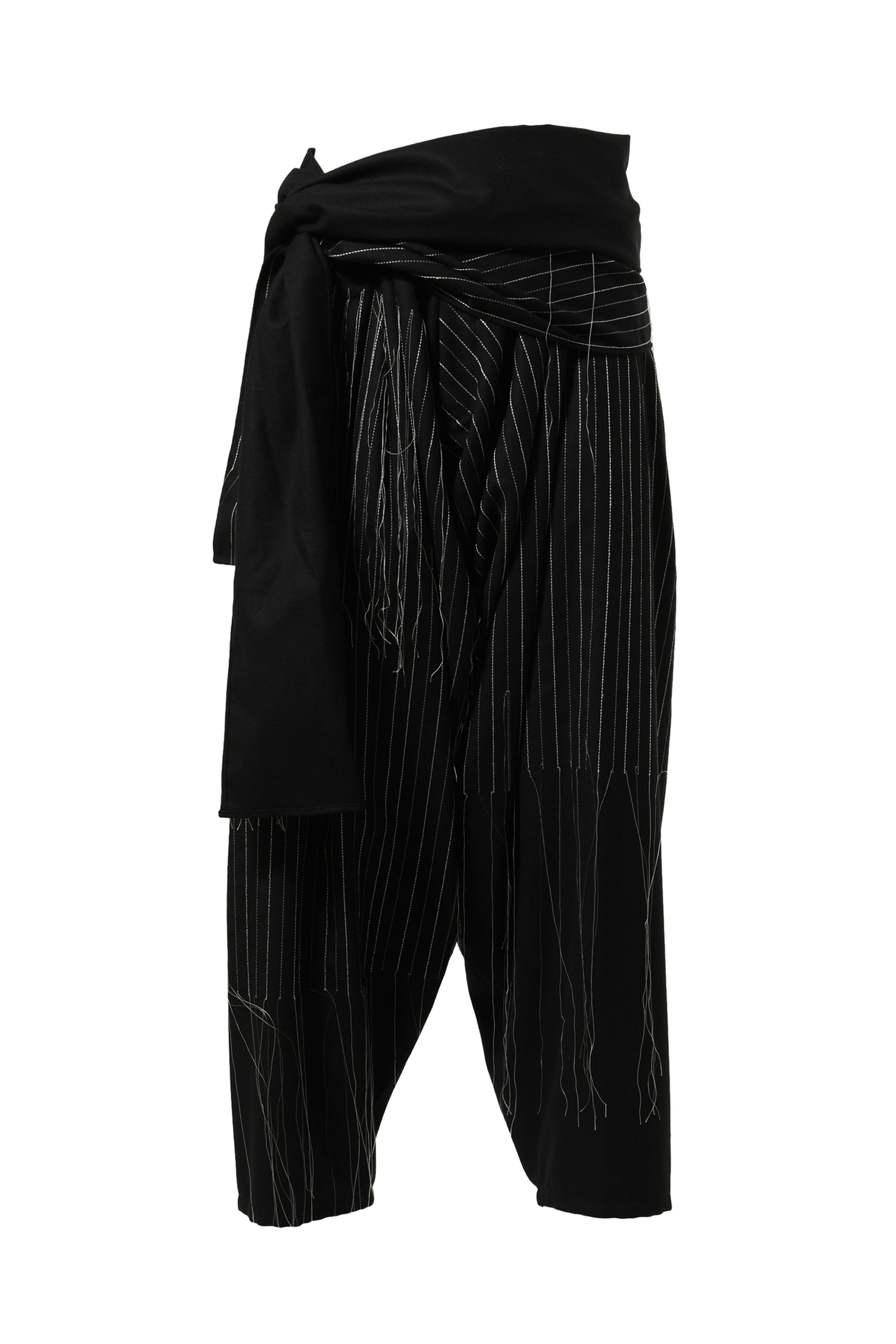 Yohji Yamamoto ヨウジヤマモト FW23 R-ST EMB TIED DRAPED PANTS