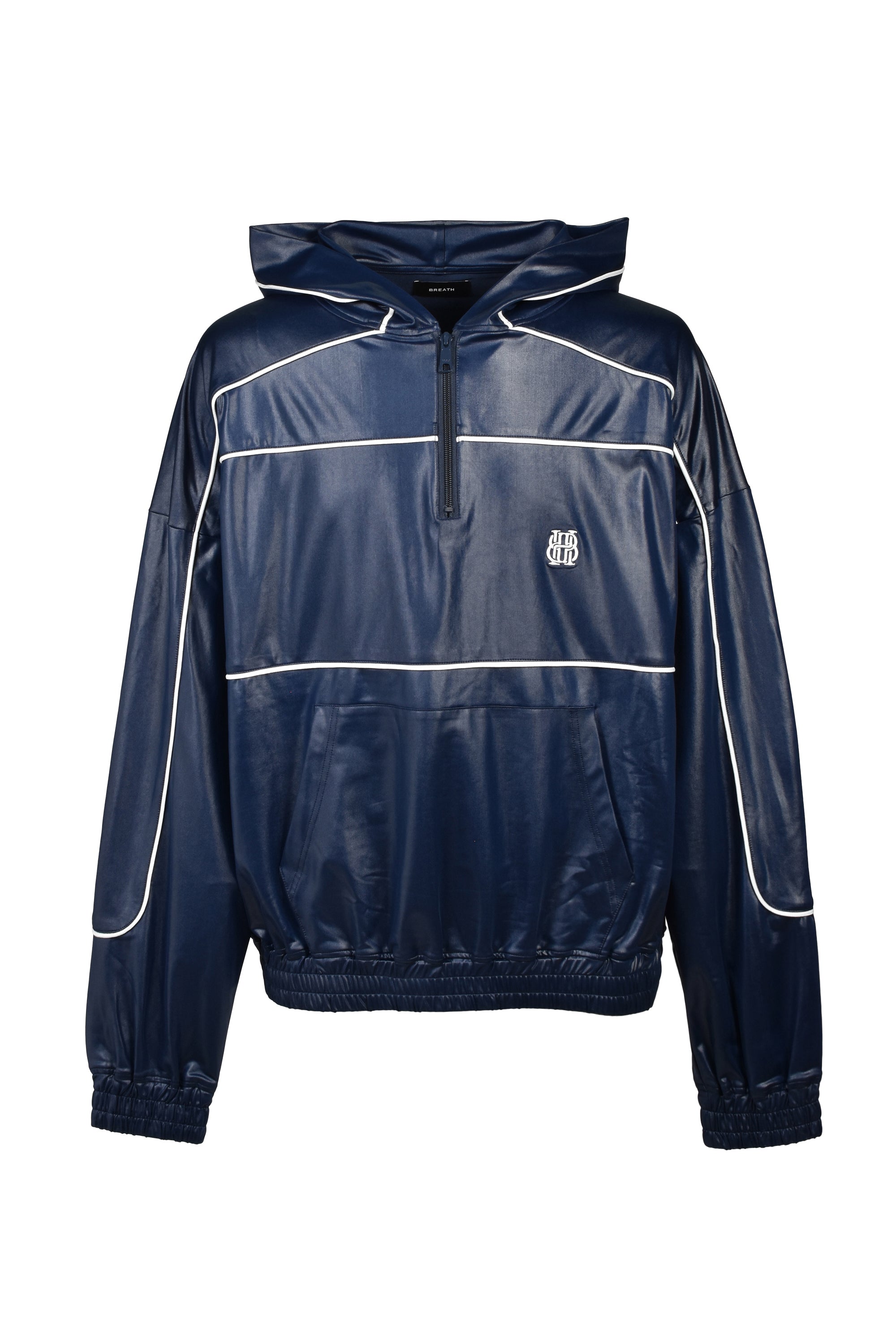 BREATH ブレス FW26 PIPING COATING HALF ZIP HOODIE / NVY - NUBIAN