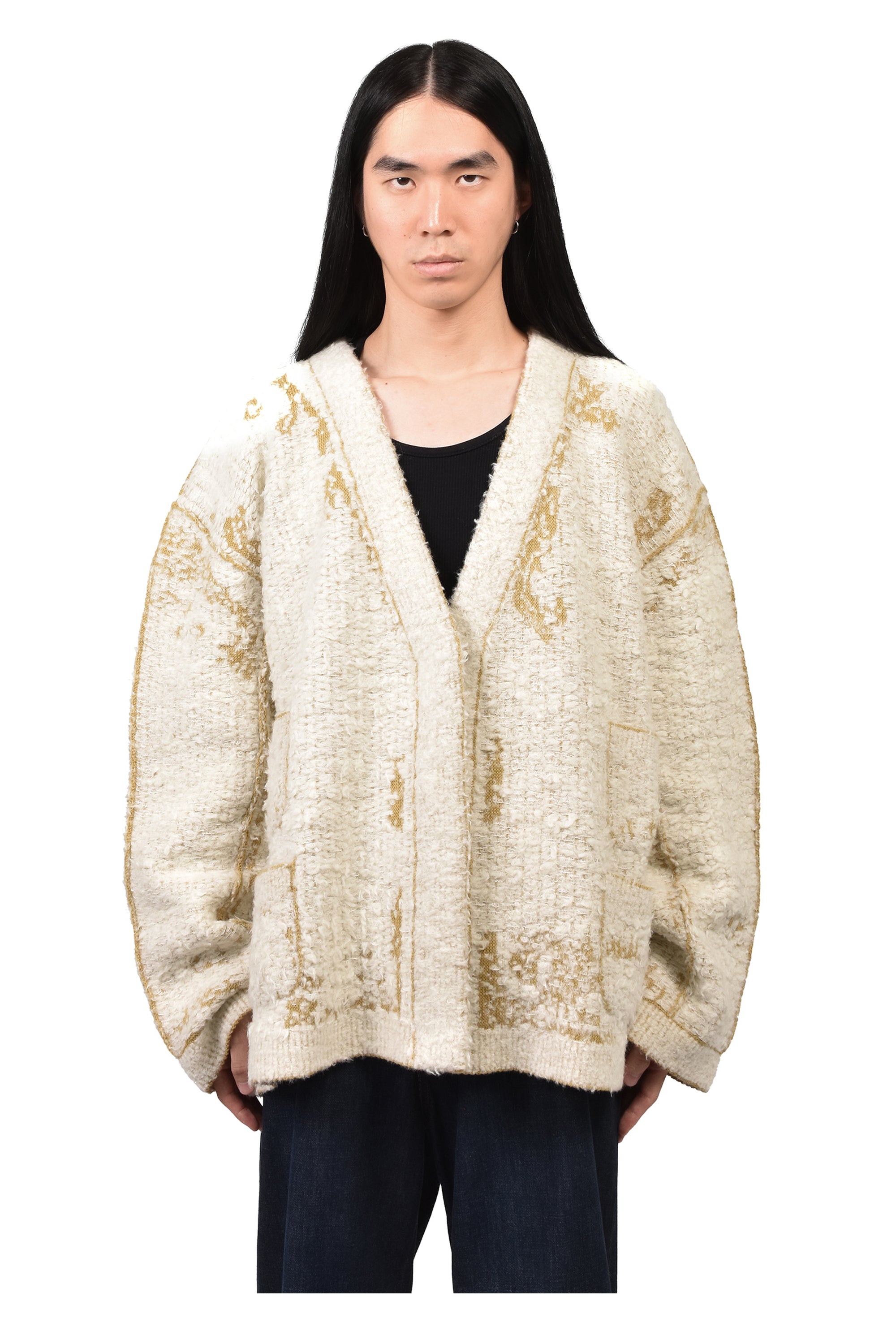Maison Margiela メゾン マルジェラ FW26 ACID KNIT CARDIGAN / ECRU