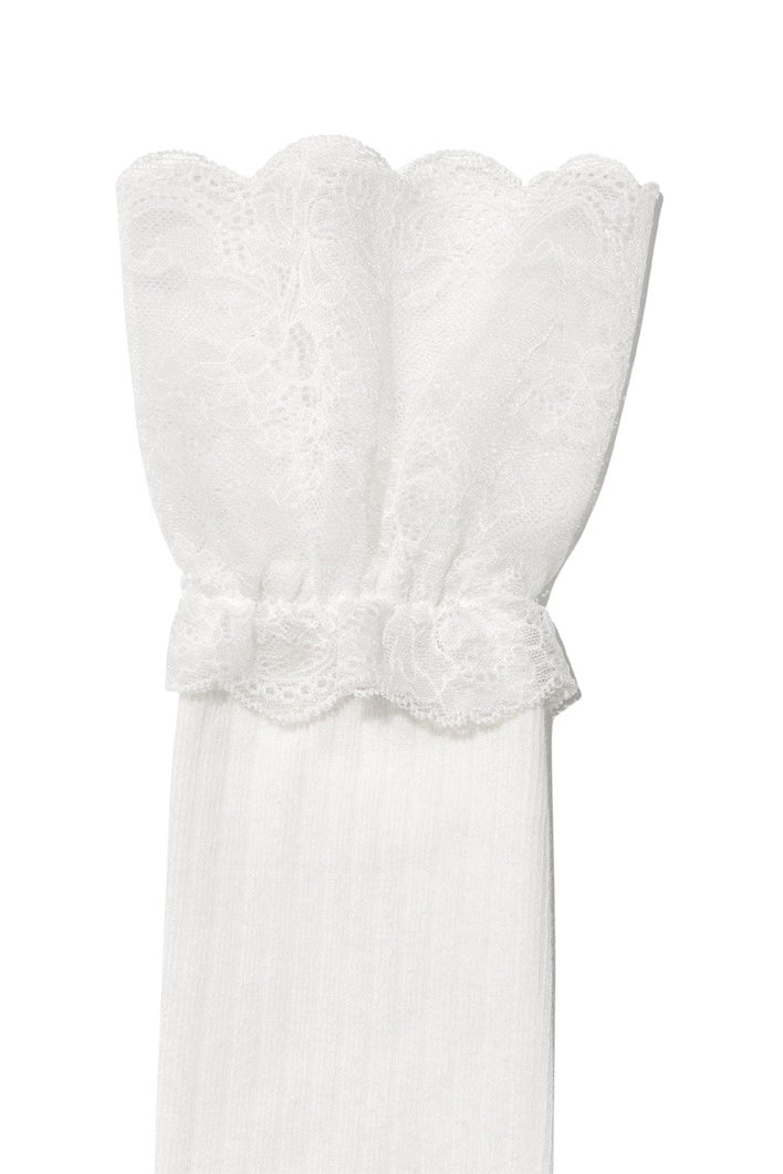 POSH LACE KNEE SOCKS / WHITE