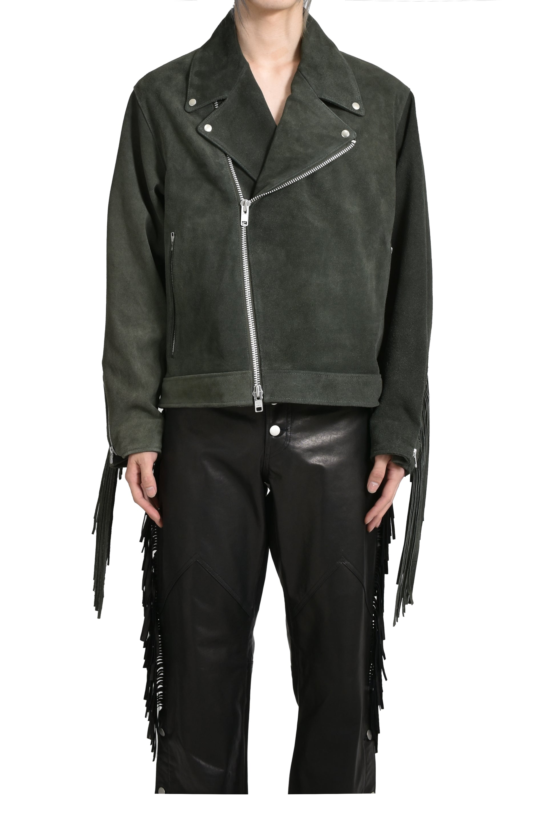 JUN/NAKAYAMA LEATHER FRINGE RIDERS JACKET / DUST