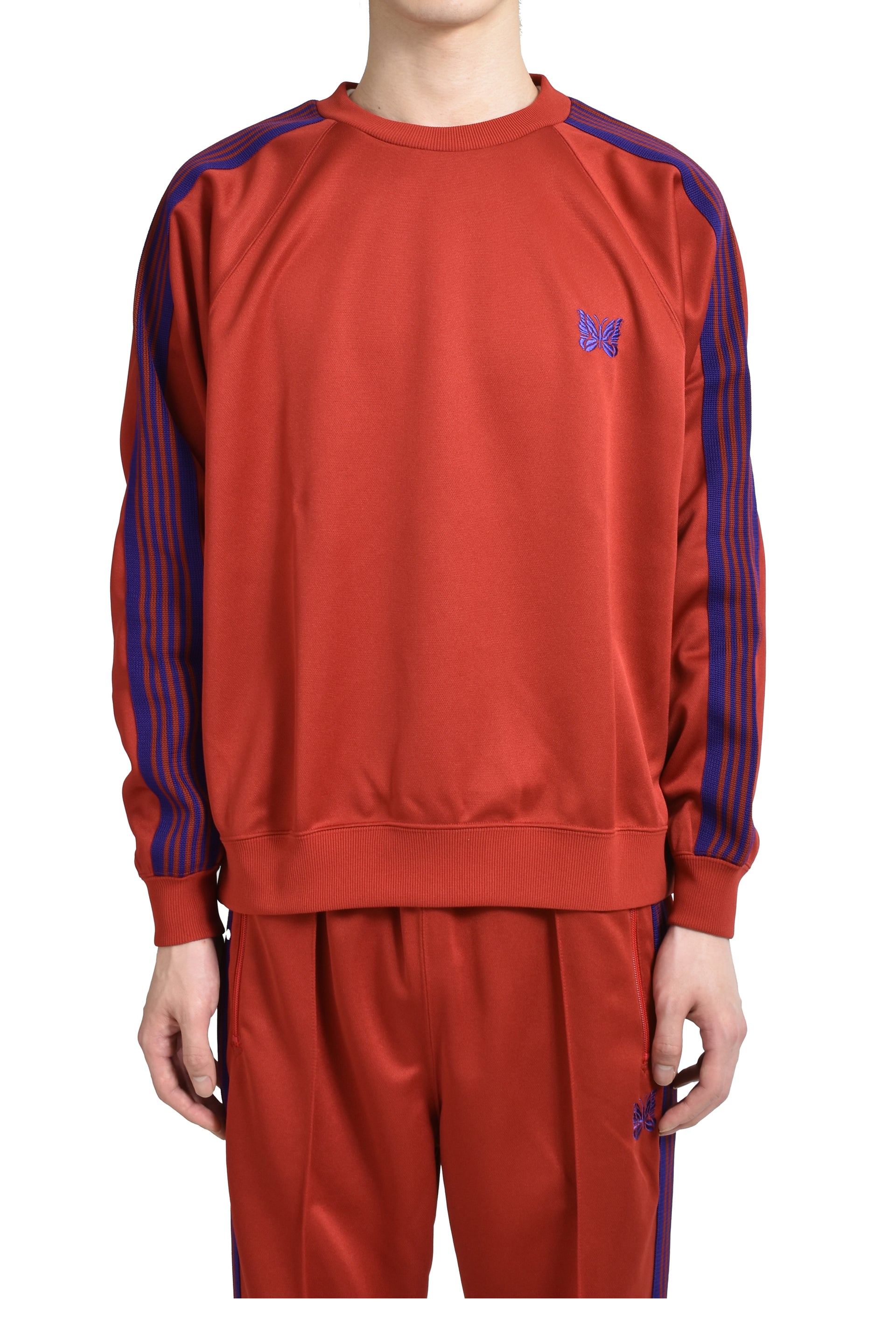 TRACK CREW NECK SHIRT - POLY SMOOTH / RED