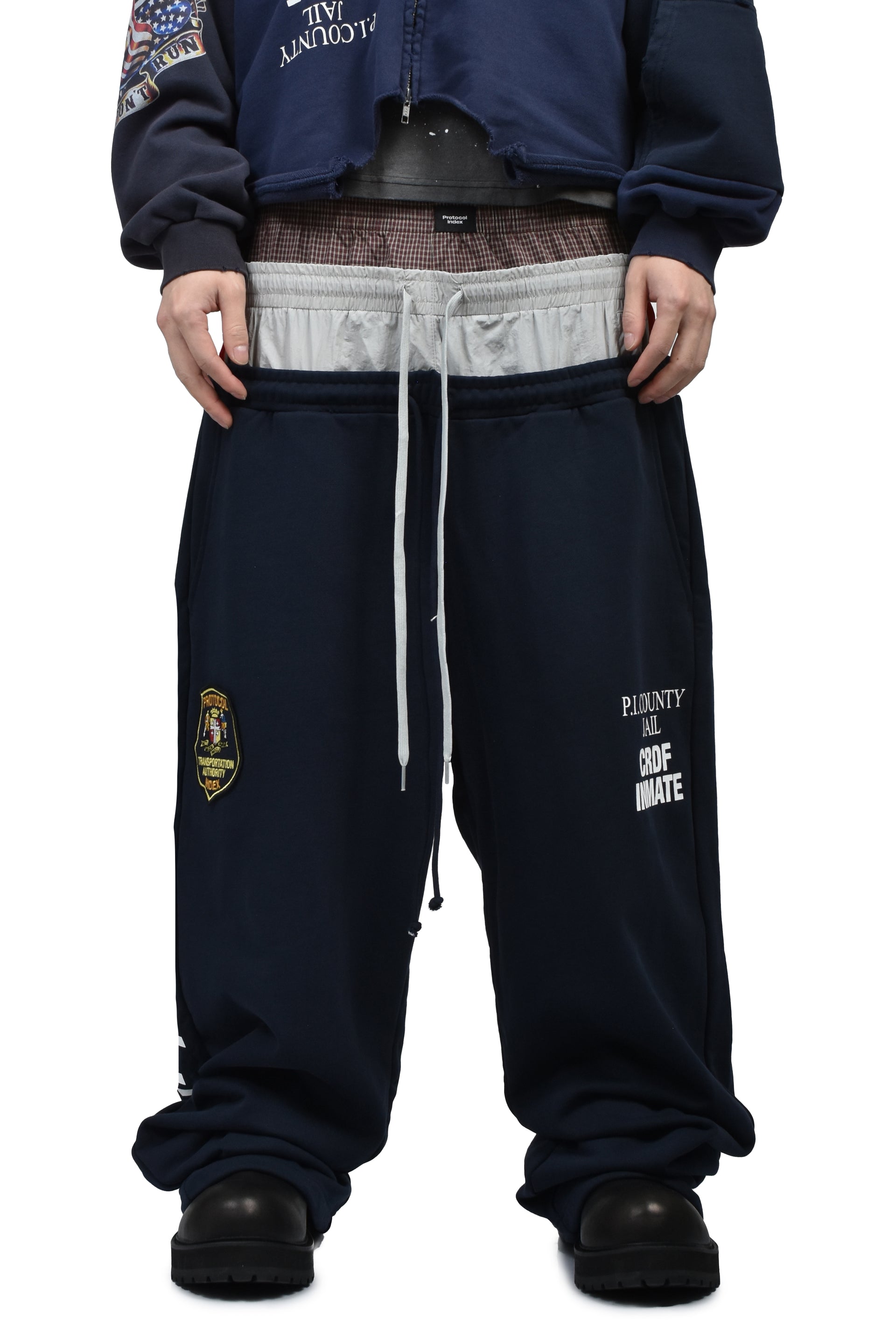 3 LAYERED SWEATPANTS (EXCLUSIVE) / NVY