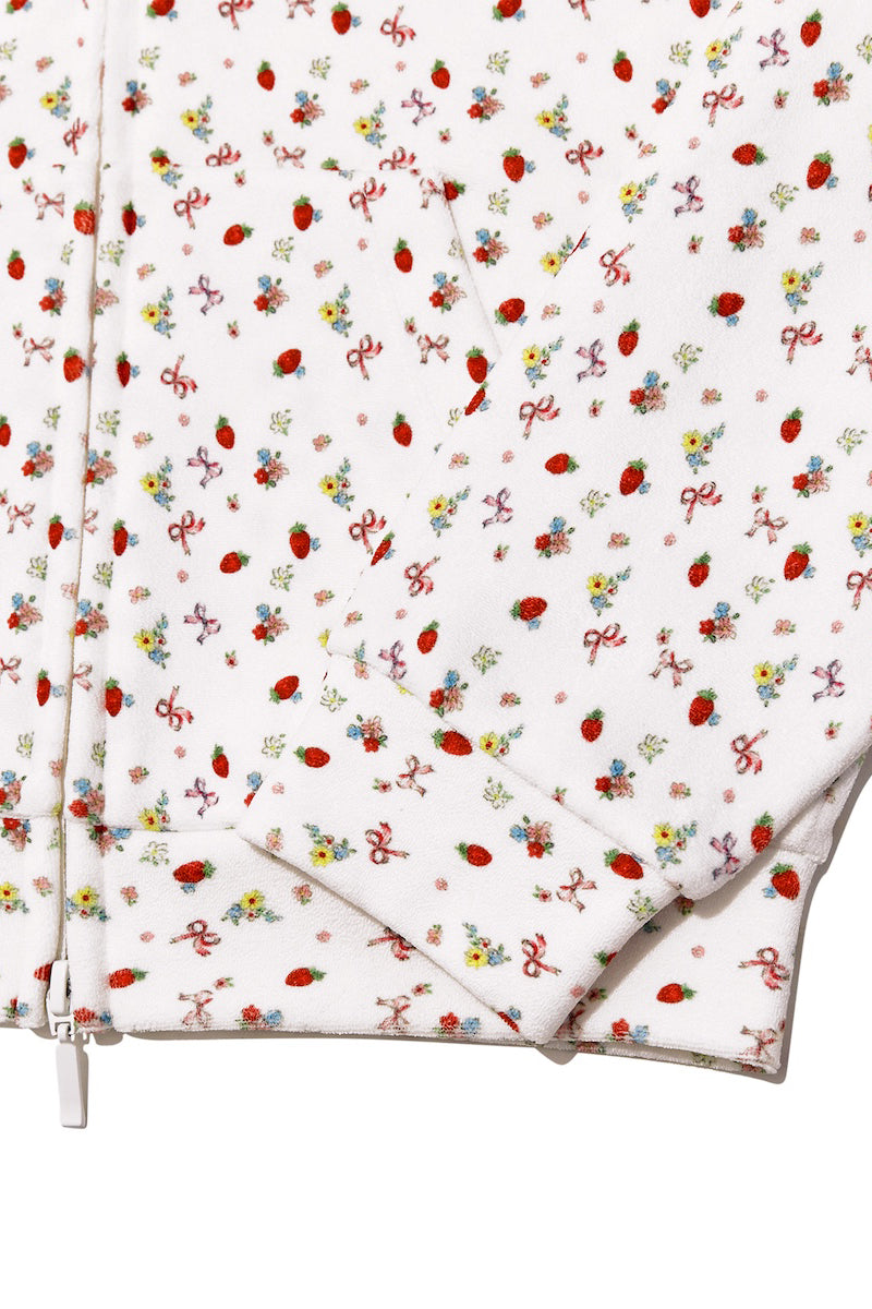 LAZY SUNDAY TERRY ZIP UP / STRAWBERRY BOW