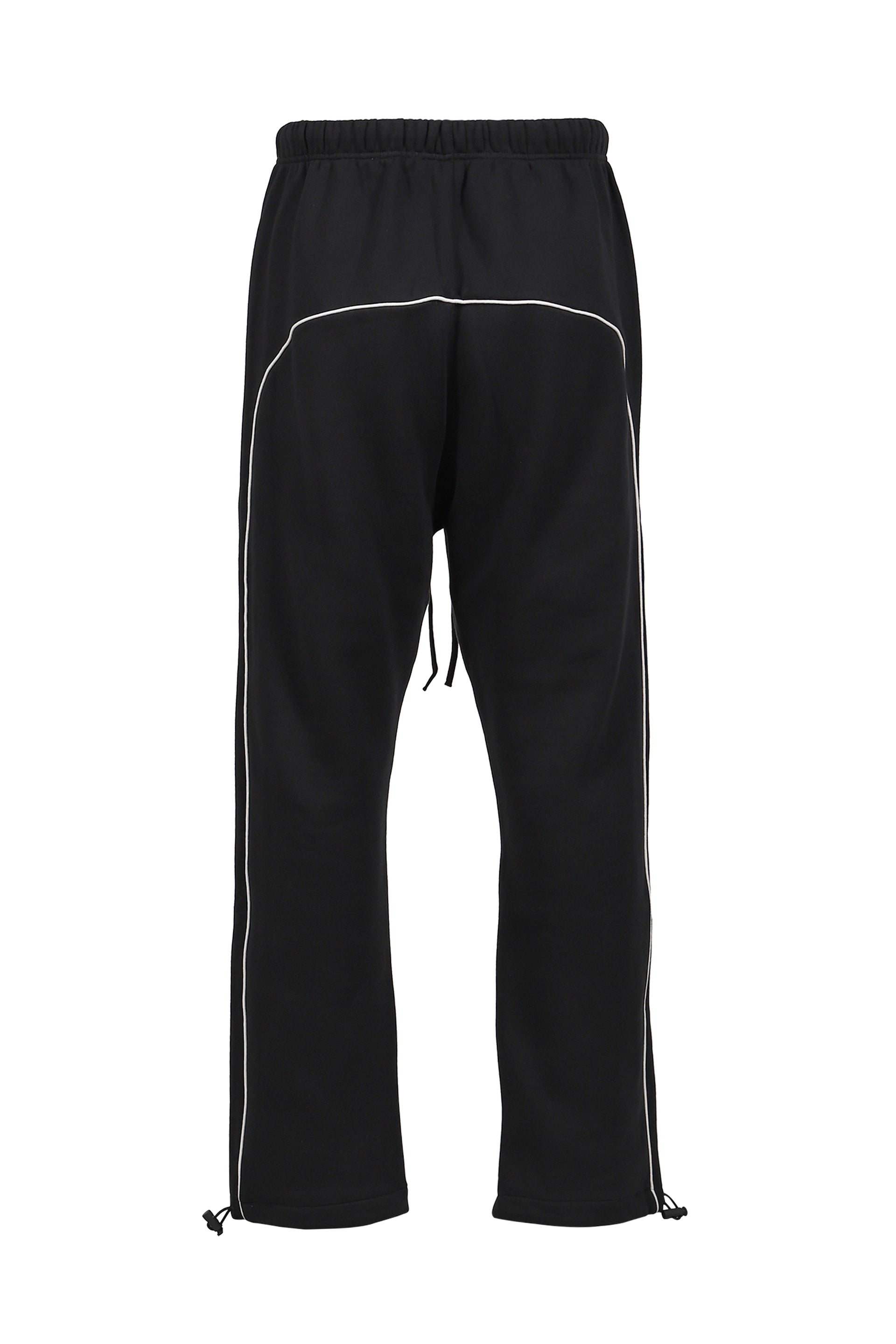 RELAXED FLEECE SWEATPANT WITH PIPING / JET BLK/CLOUD WHT