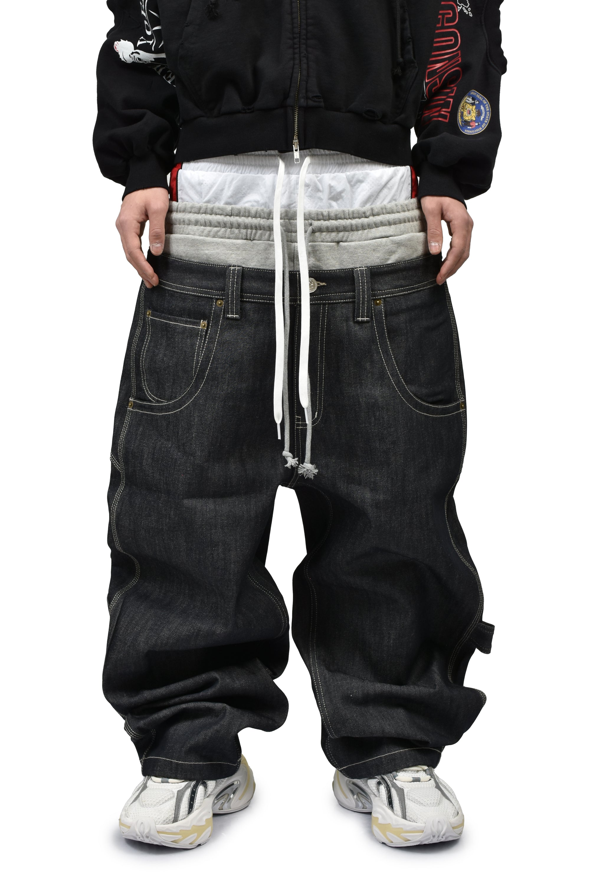 3 LAYERED DENIM PANTS / IND BLU