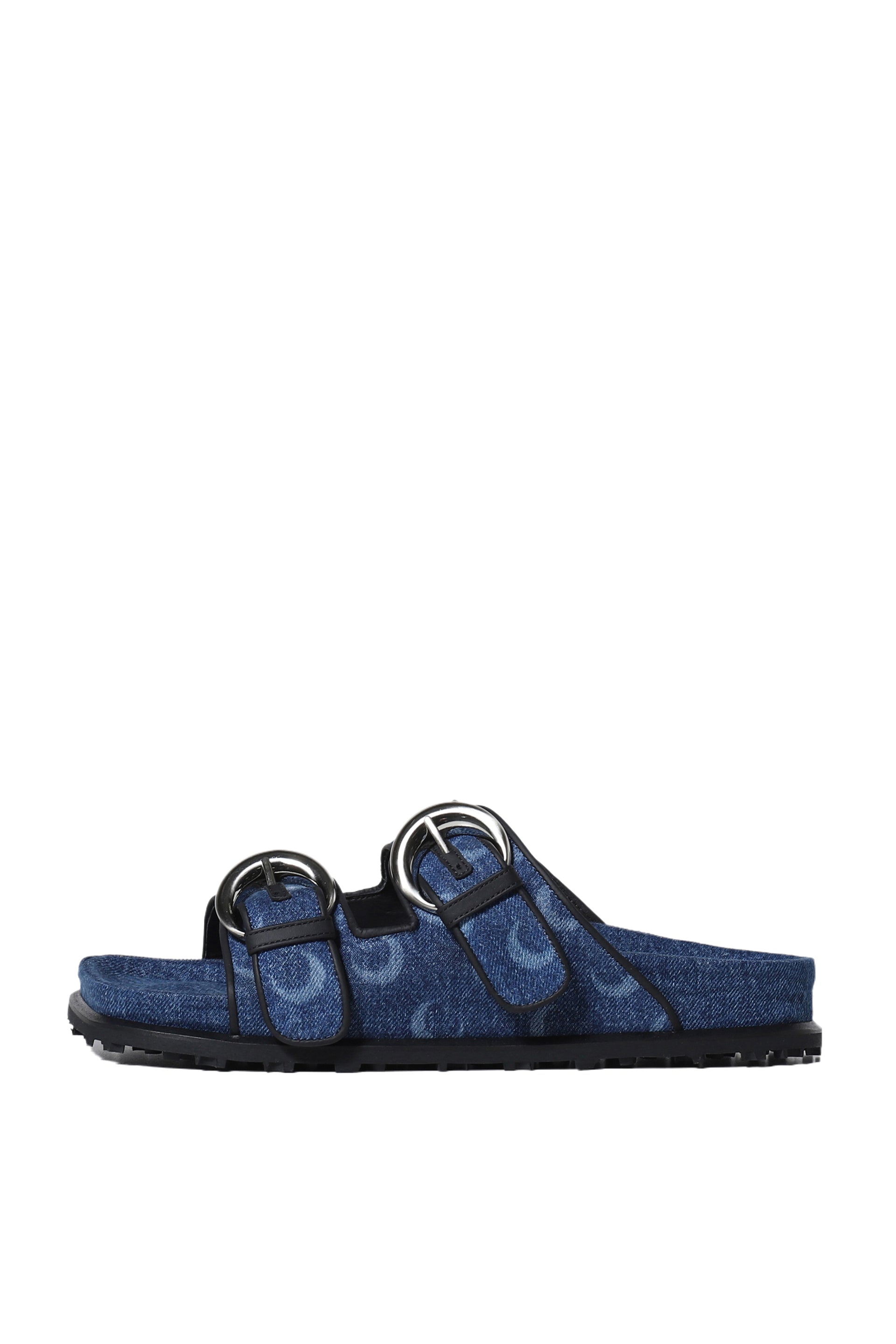 Marine Serre REGENERATED DEADSTOCK DENIM MS GROUND SANDAL / BLU LASER+WASH