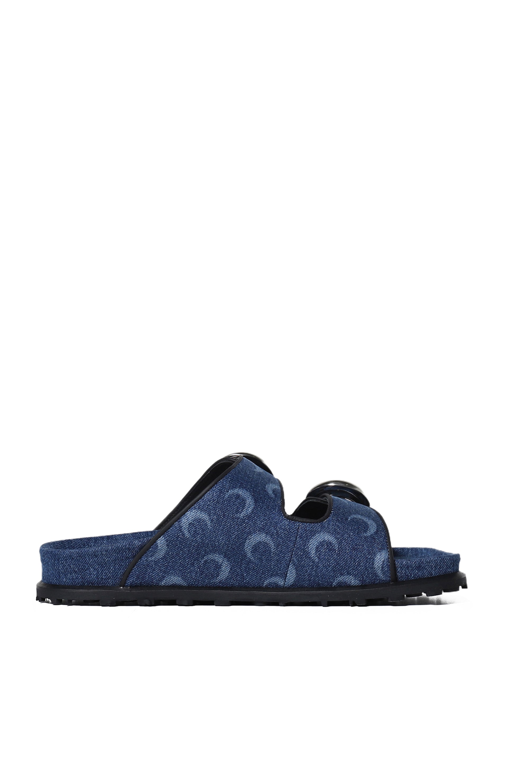 Marine Serre REGENERATED DEADSTOCK DENIM MS GROUND SANDAL / BLU LASER+WASH