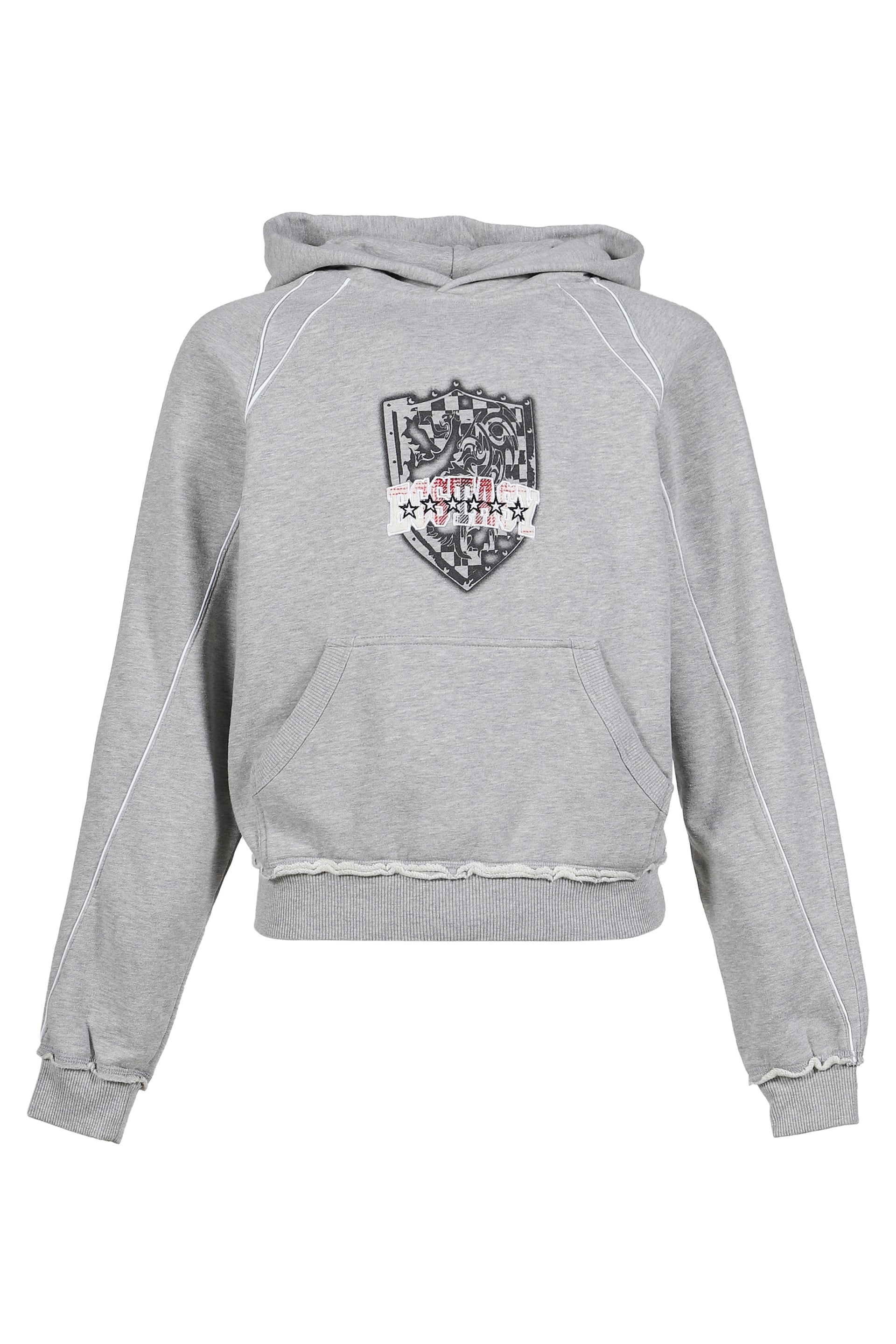 GREY MARL ECSTASY PIPED HOODIE / GRY