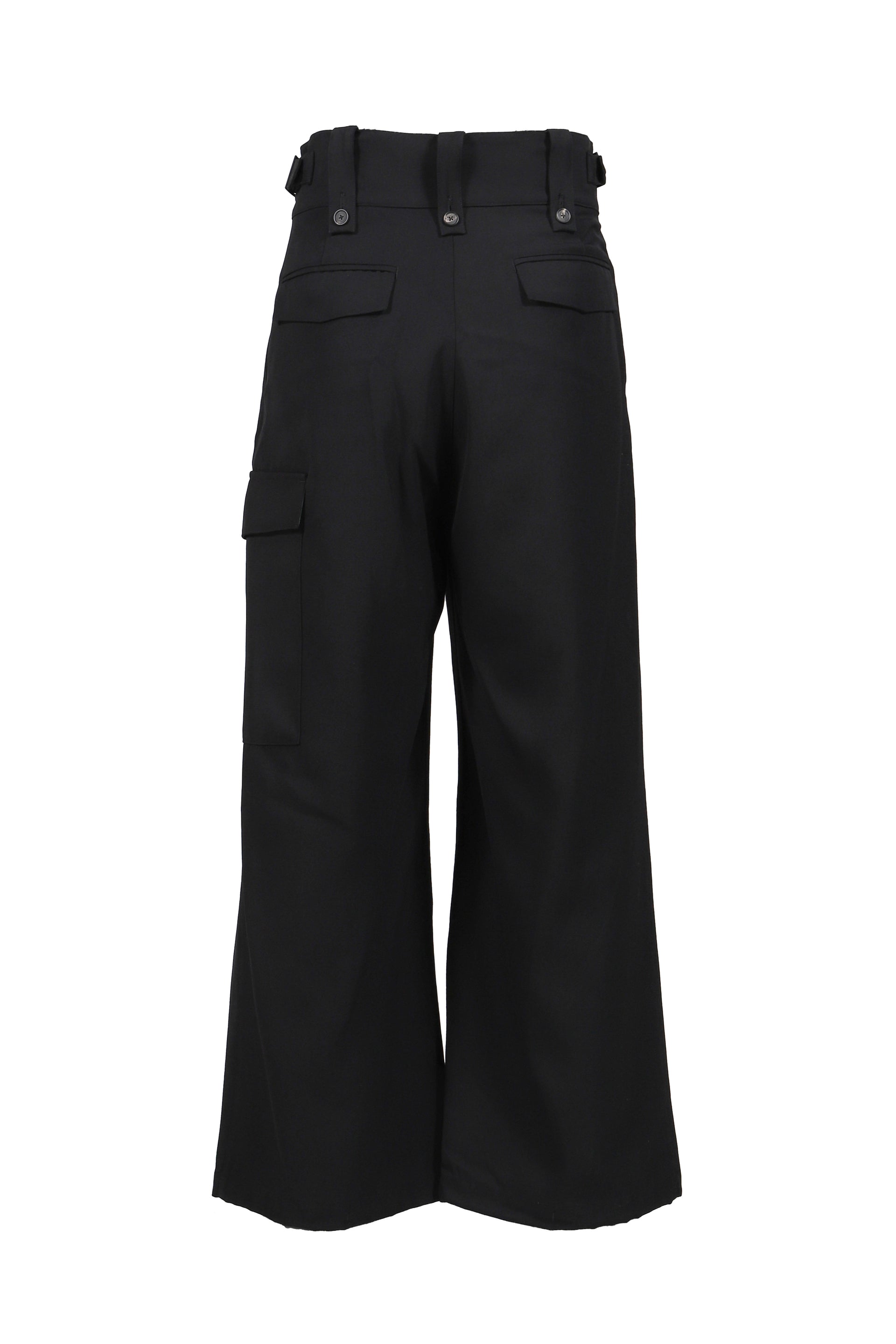 HEAVY WOOL GABARDINE GURKHA CARGO PANTS .12 / BLK