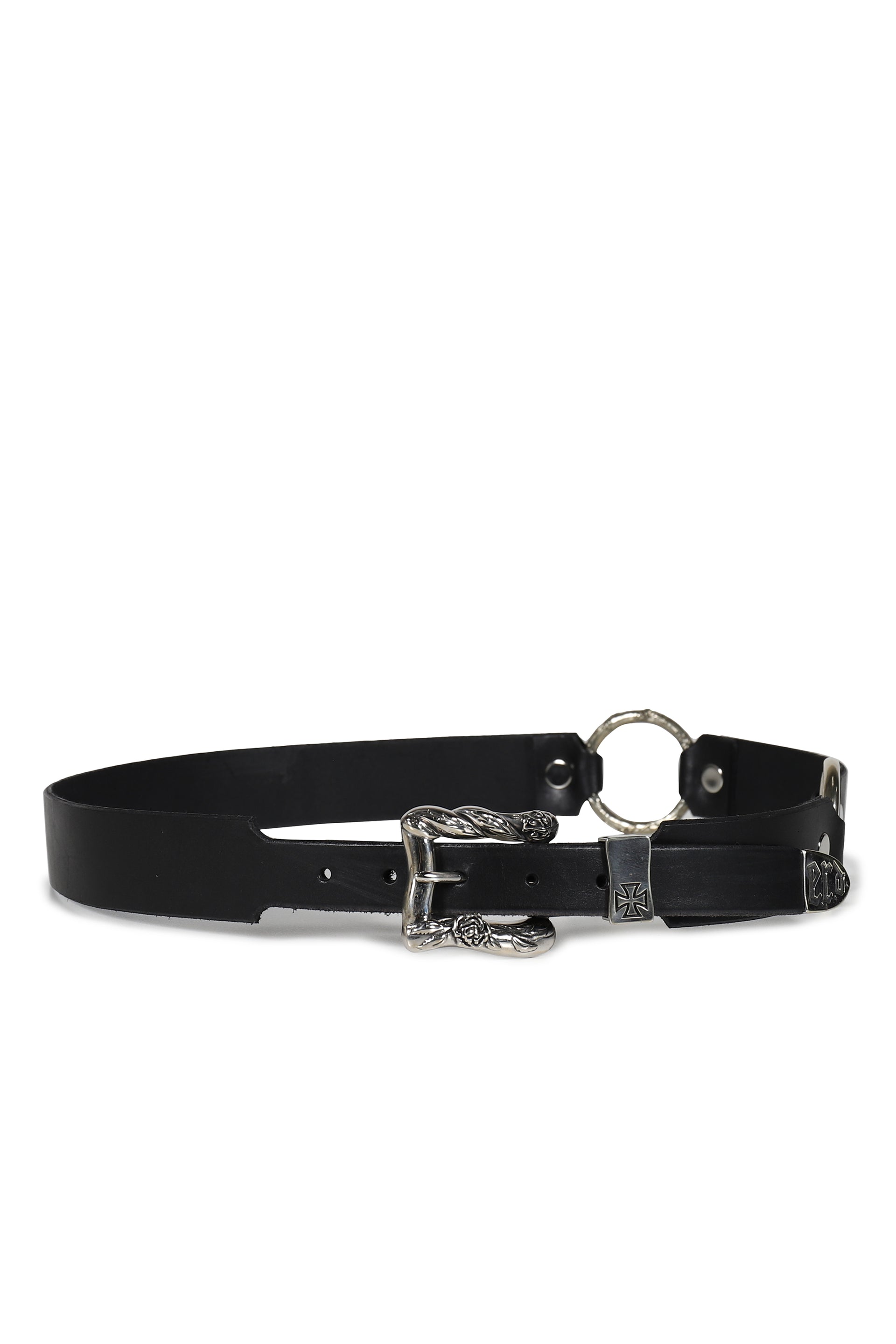 CLASSIC ROSE DOUBLE RING BELT / BLK