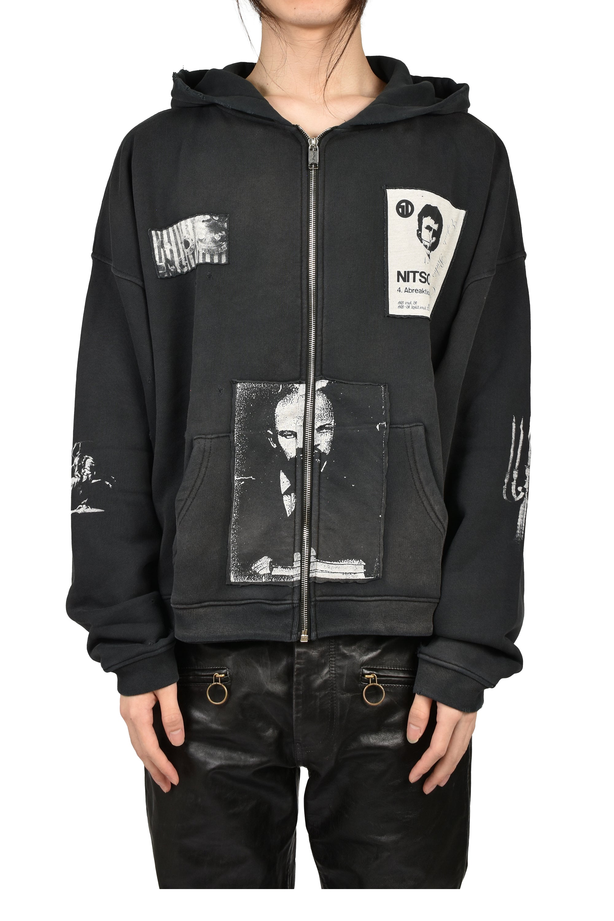 naptime ワッペン　パーカー　ブラック ENFANTS RICHES DÉPRIMÉS SS26 LENIN'S NAP TIME ASSEMBLAGE ZIP
