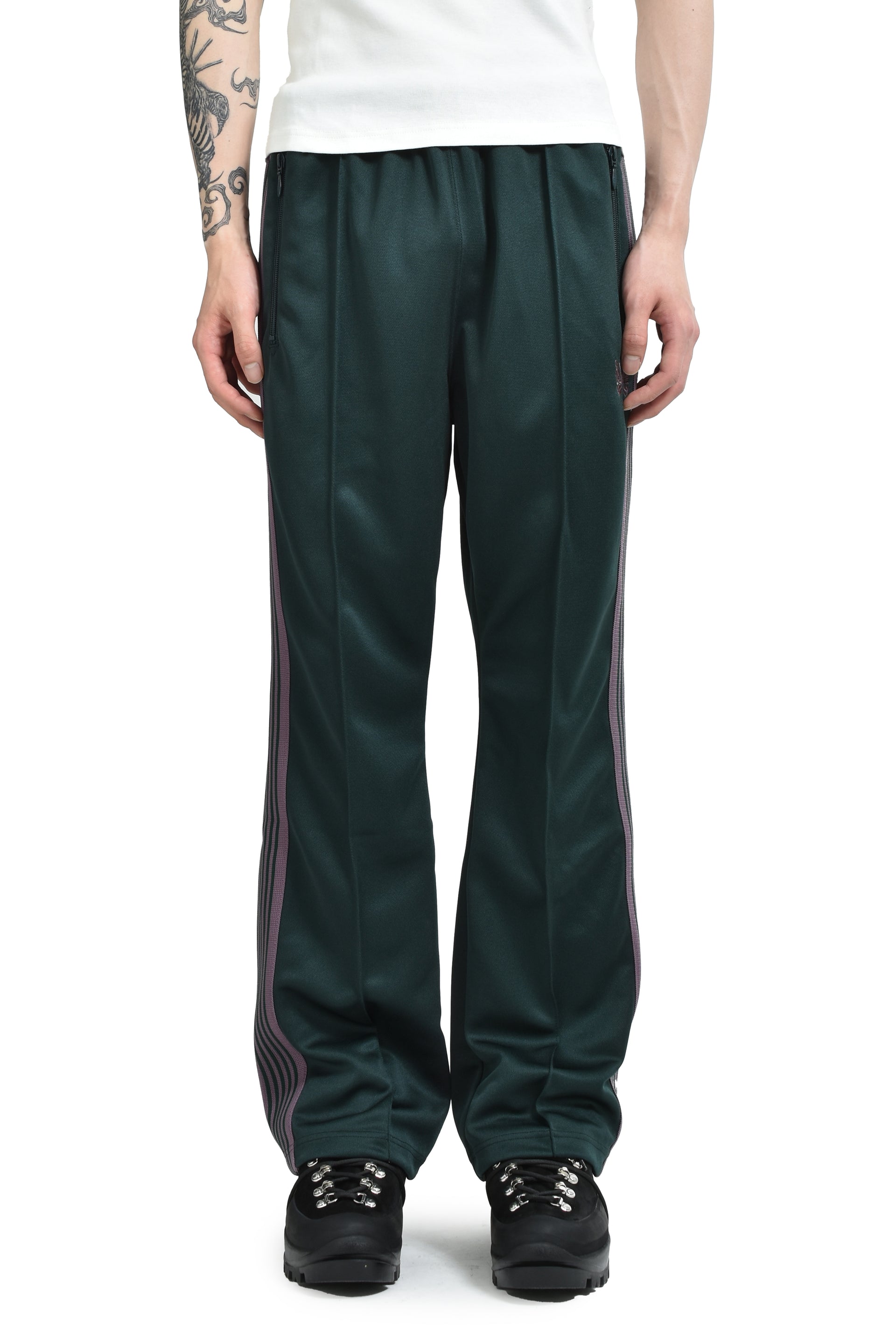 BOOT-CUT TRACK PANT - POLY SMOOTH / GRN