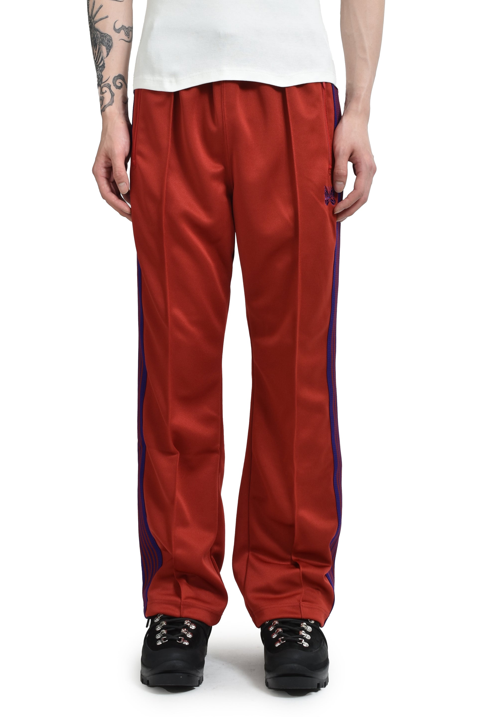BOOT-CUT TRACK PANT - POLY SMOOTH / RED