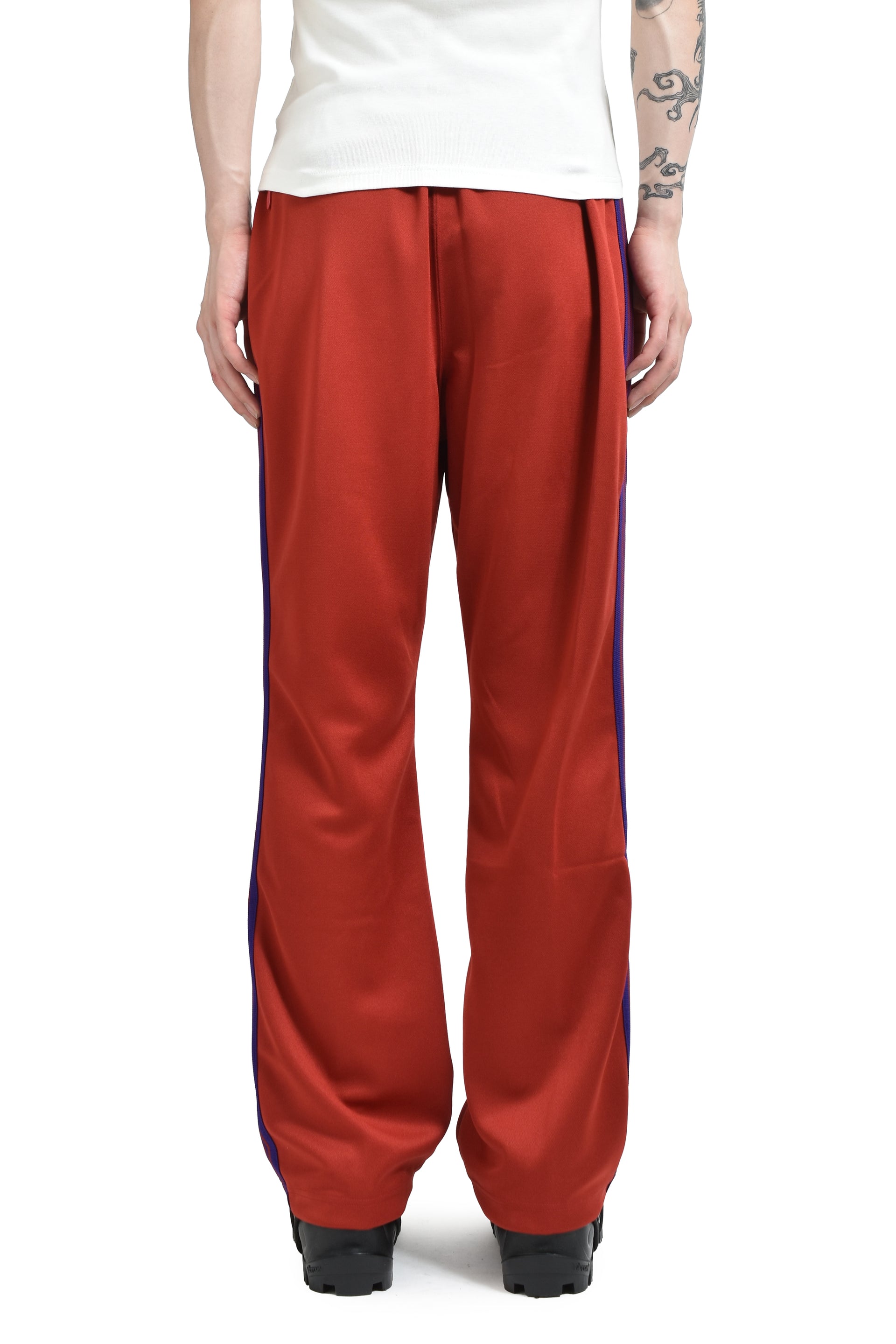 BOOT-CUT TRACK PANT - POLY SMOOTH / RED