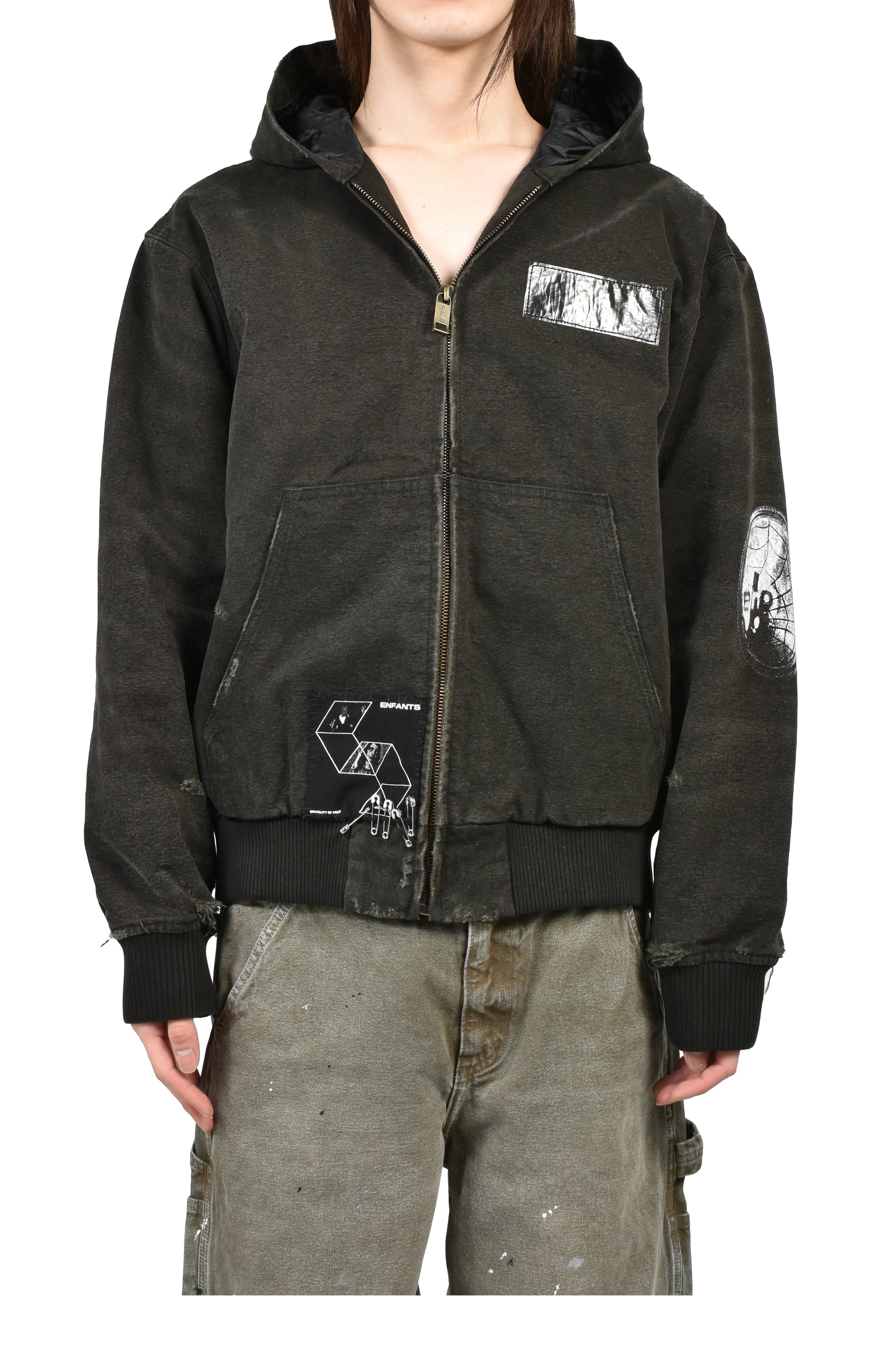 WAR STARTED HOODED WORK JACKET (EXCLUSIVE) / BLK
