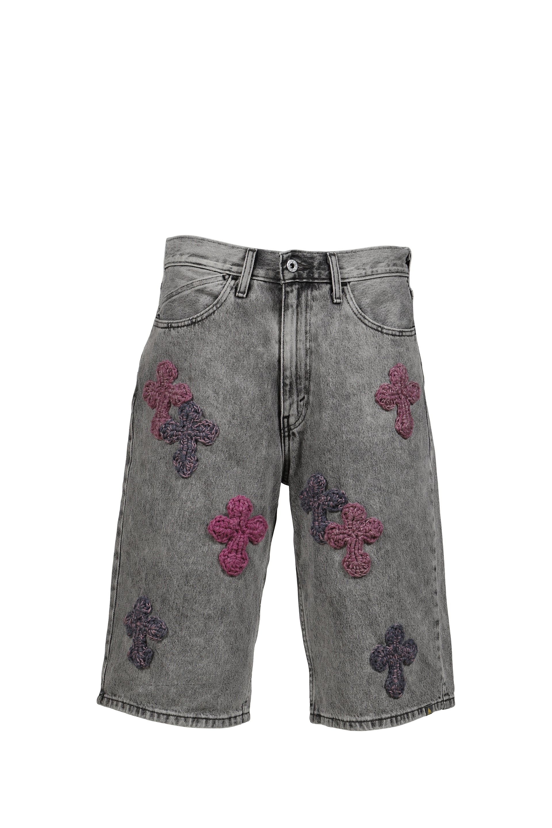 3D CROSS DENIM SHORTS / INDIGO