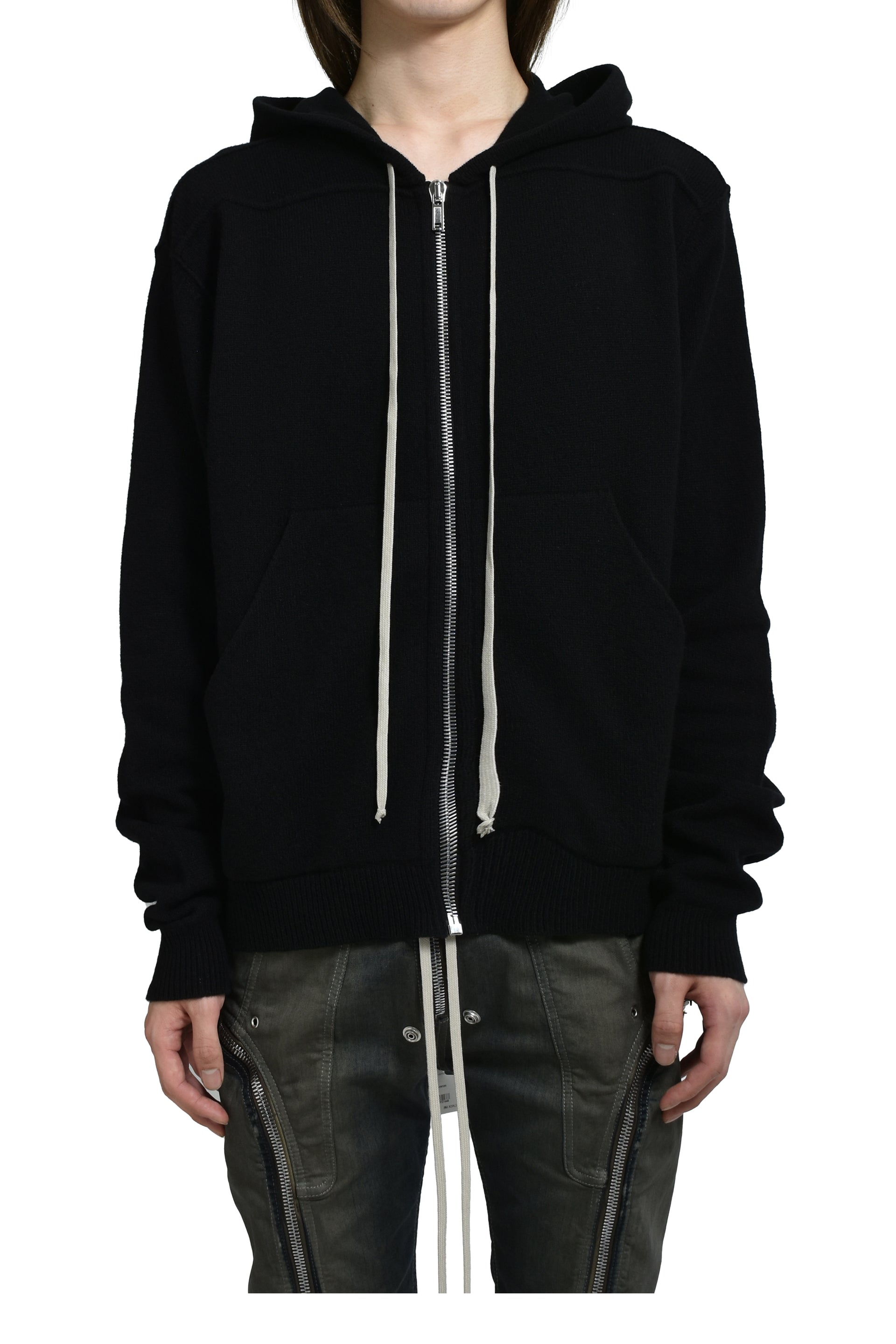 ZIPPED HOODIE / BLK