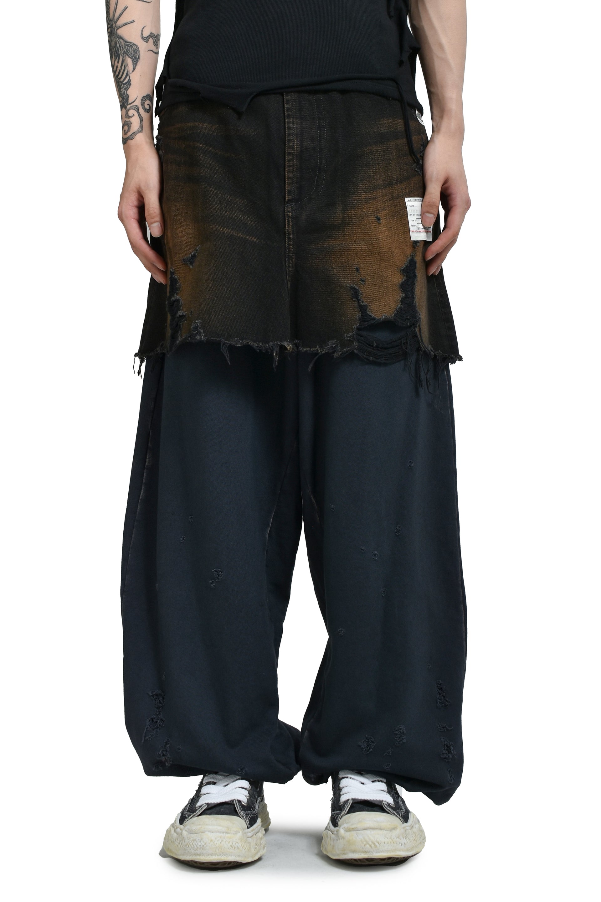 WAIST LAYERED JEANS / BLK