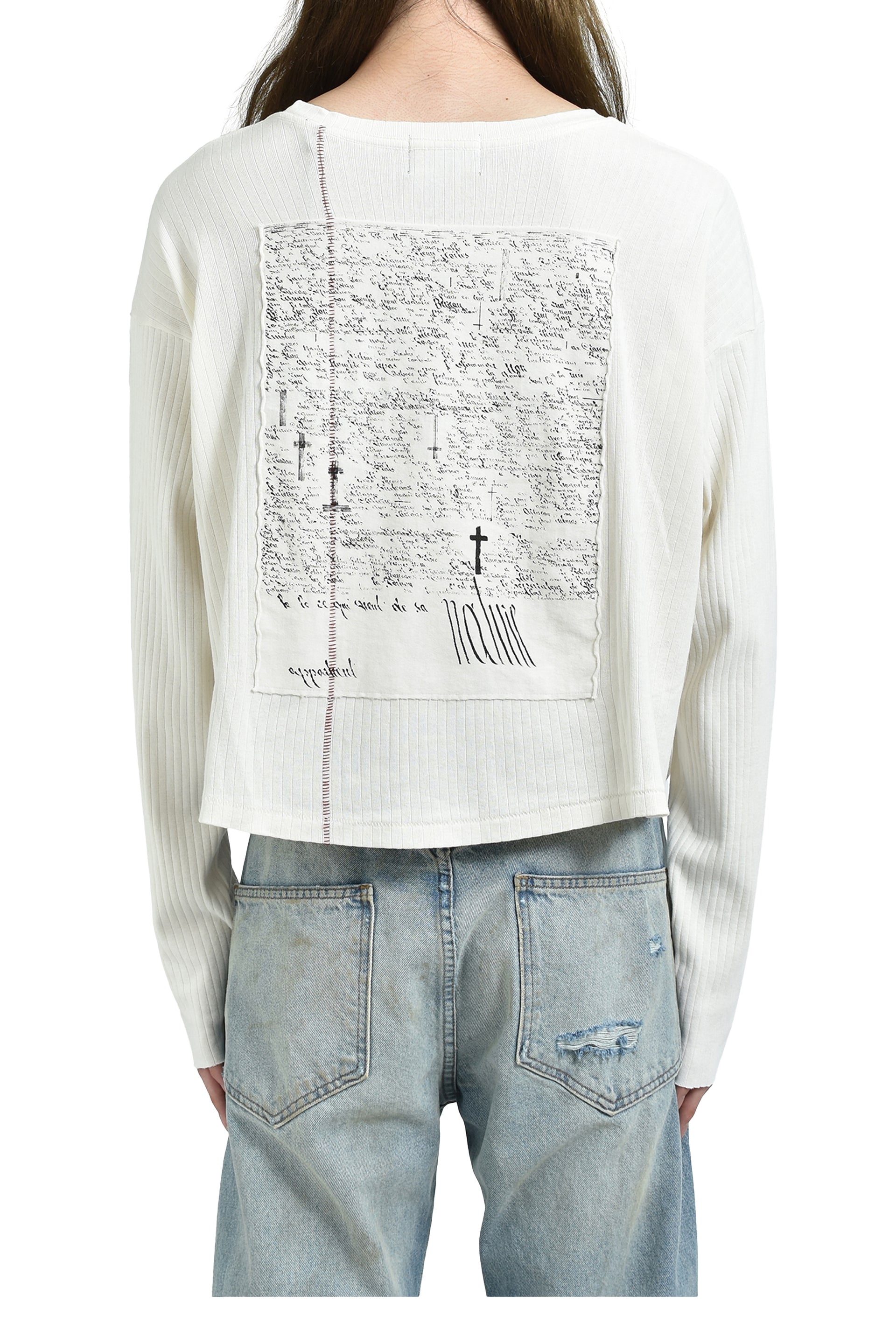 INNOCENT IN VAIN ASSEMBLAGE RIB LS T-SHIRT / FADED WHT