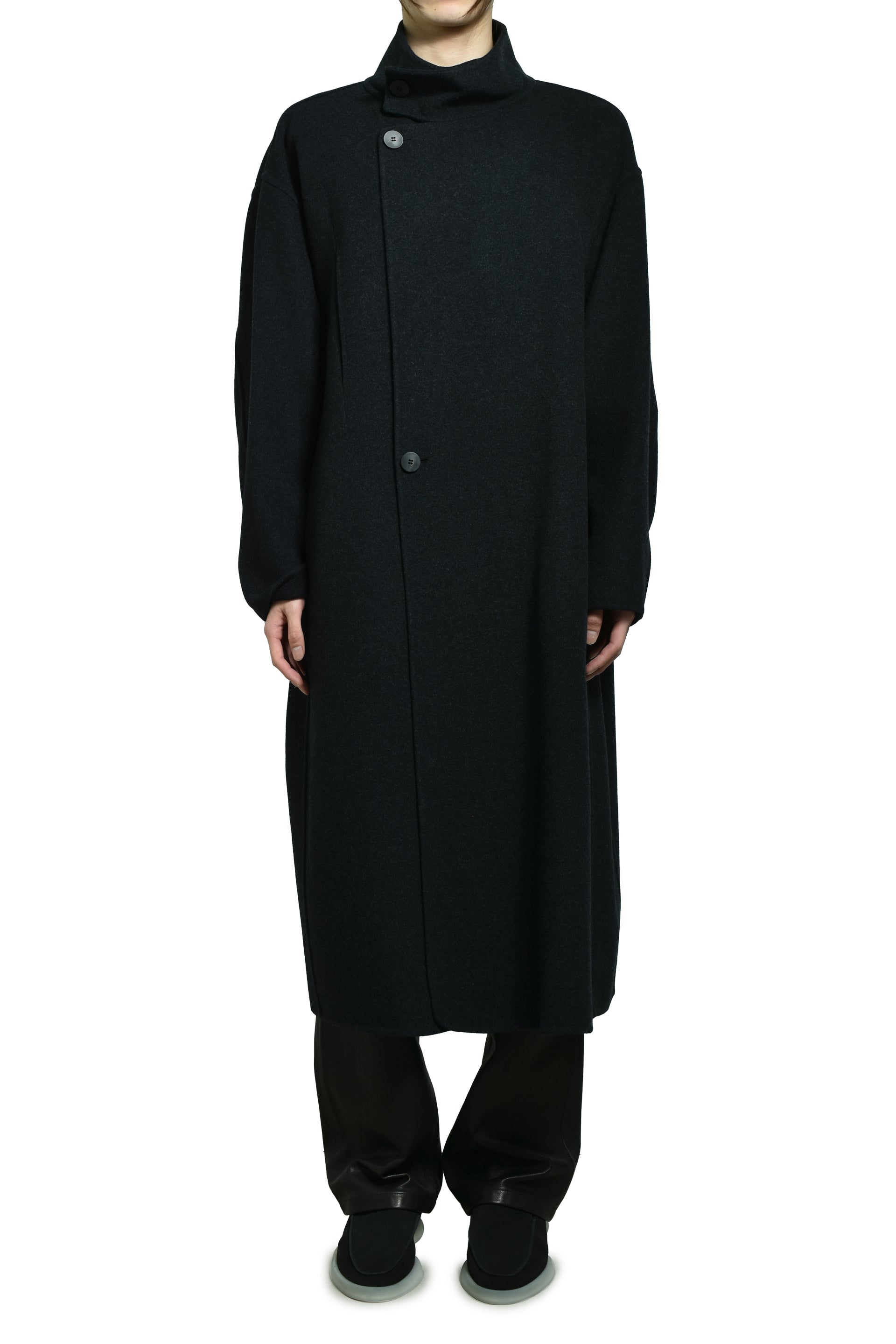HIGHNECK COAT / CHARCOAL