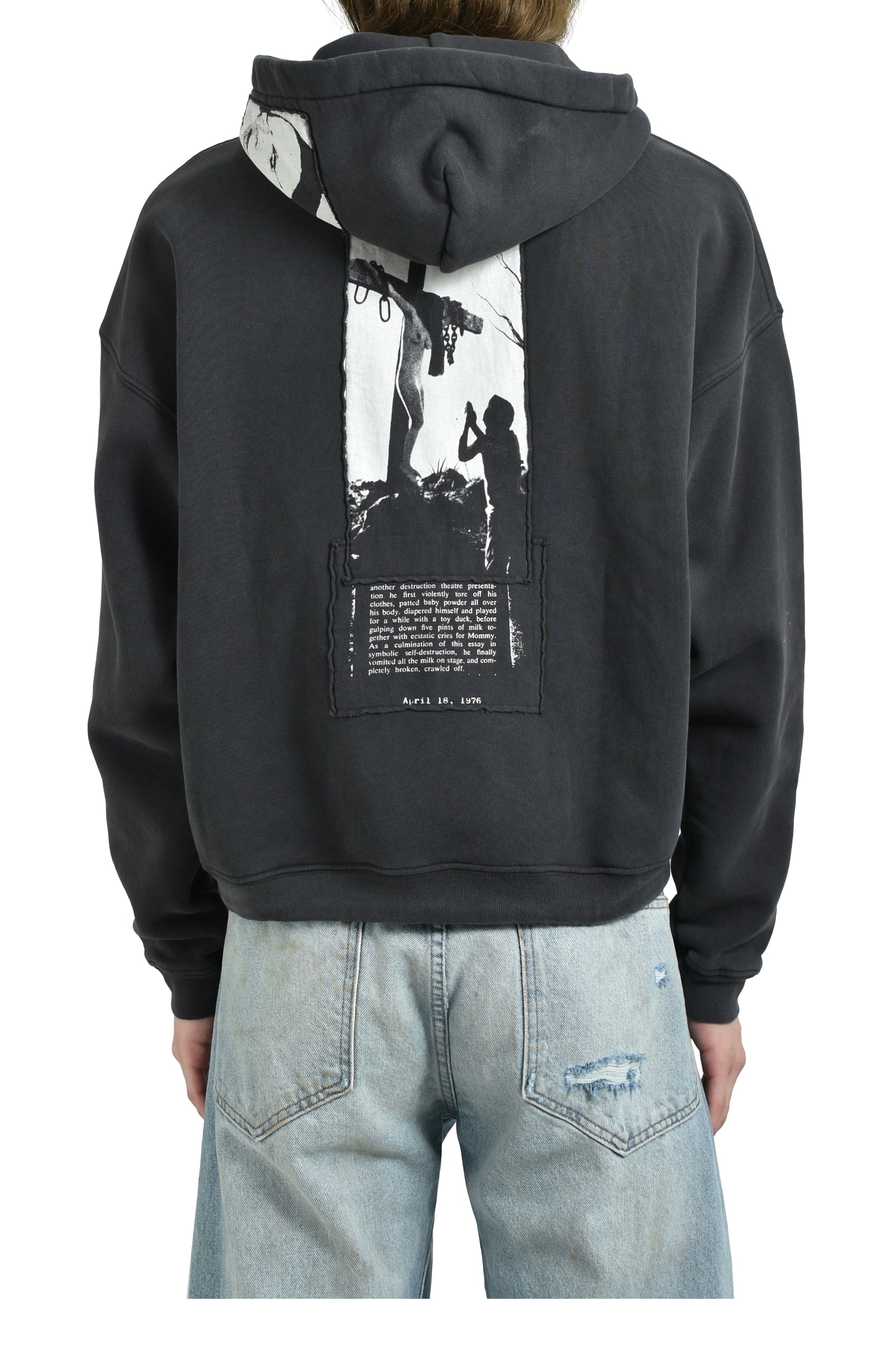 ARTIST DEFENDS BAGGY "ASSEMBLAGE" ZIP HOODIE / FADED BLK