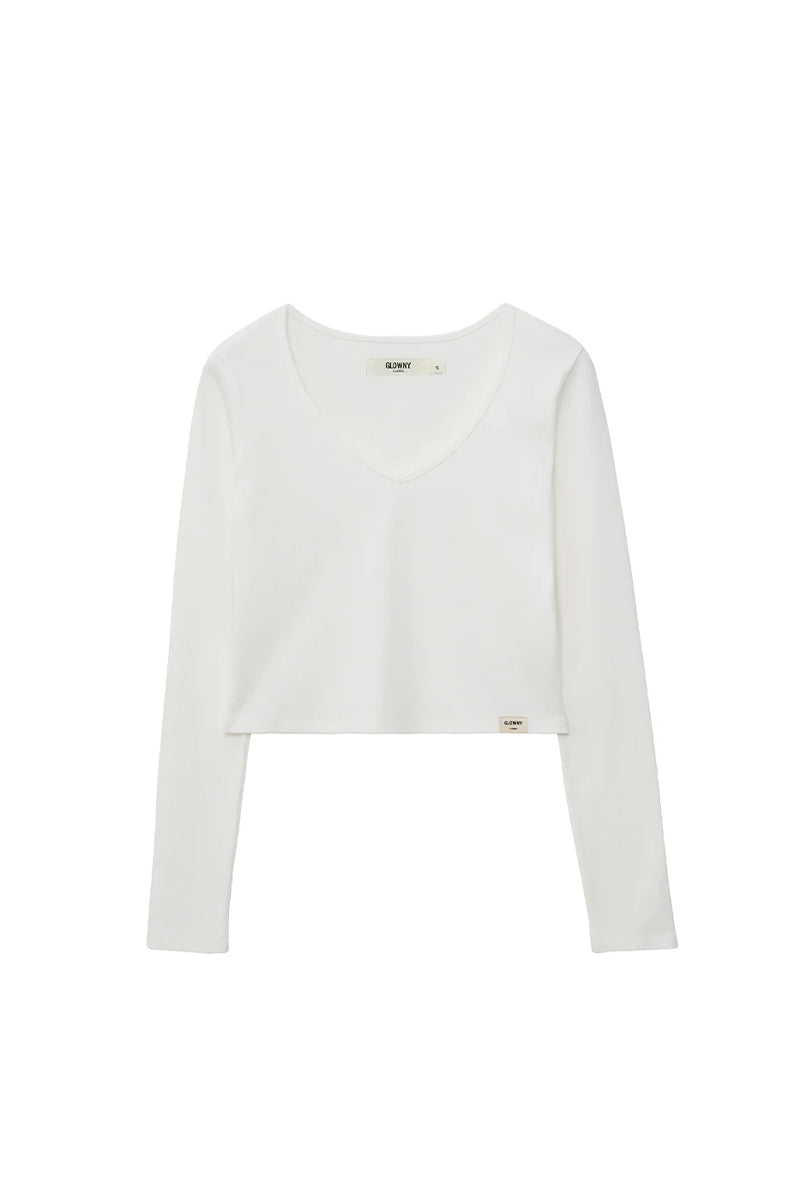 G CLASSIC V-NECK LONG SLEEVE / WHT