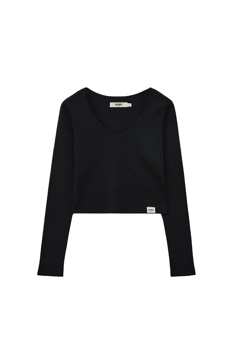 G CLASSIC V-NECK LONG SLEEVE / BLK