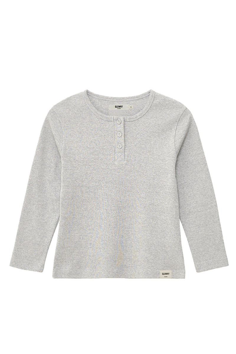 3/4 BUTTON FLY TEE / MELANGE GRY