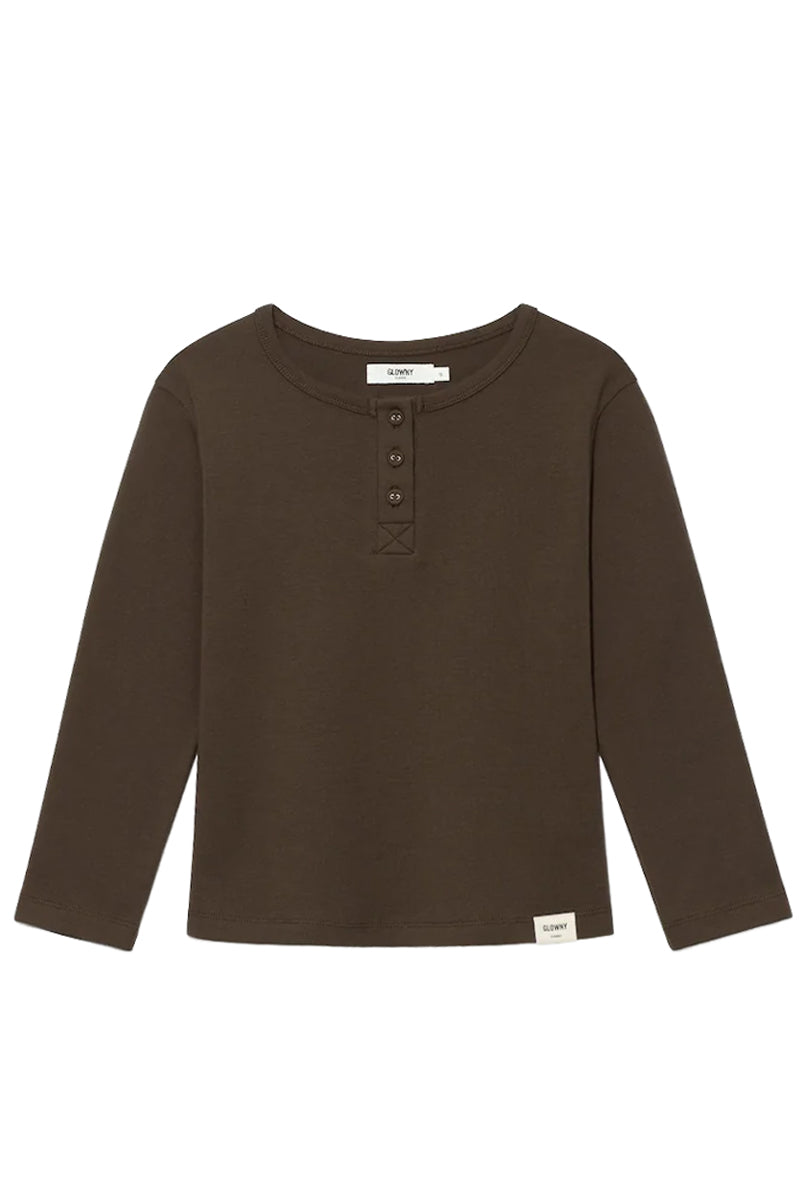 3/4 BUTTON FLY TEE / CHOCO BRWN