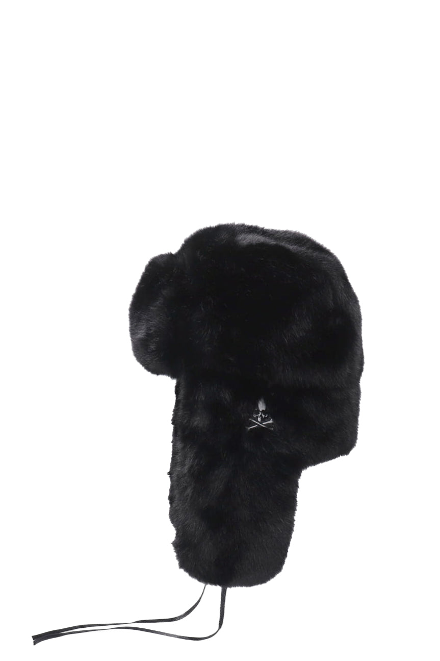 FAUX FUR TRAPPER / BLK