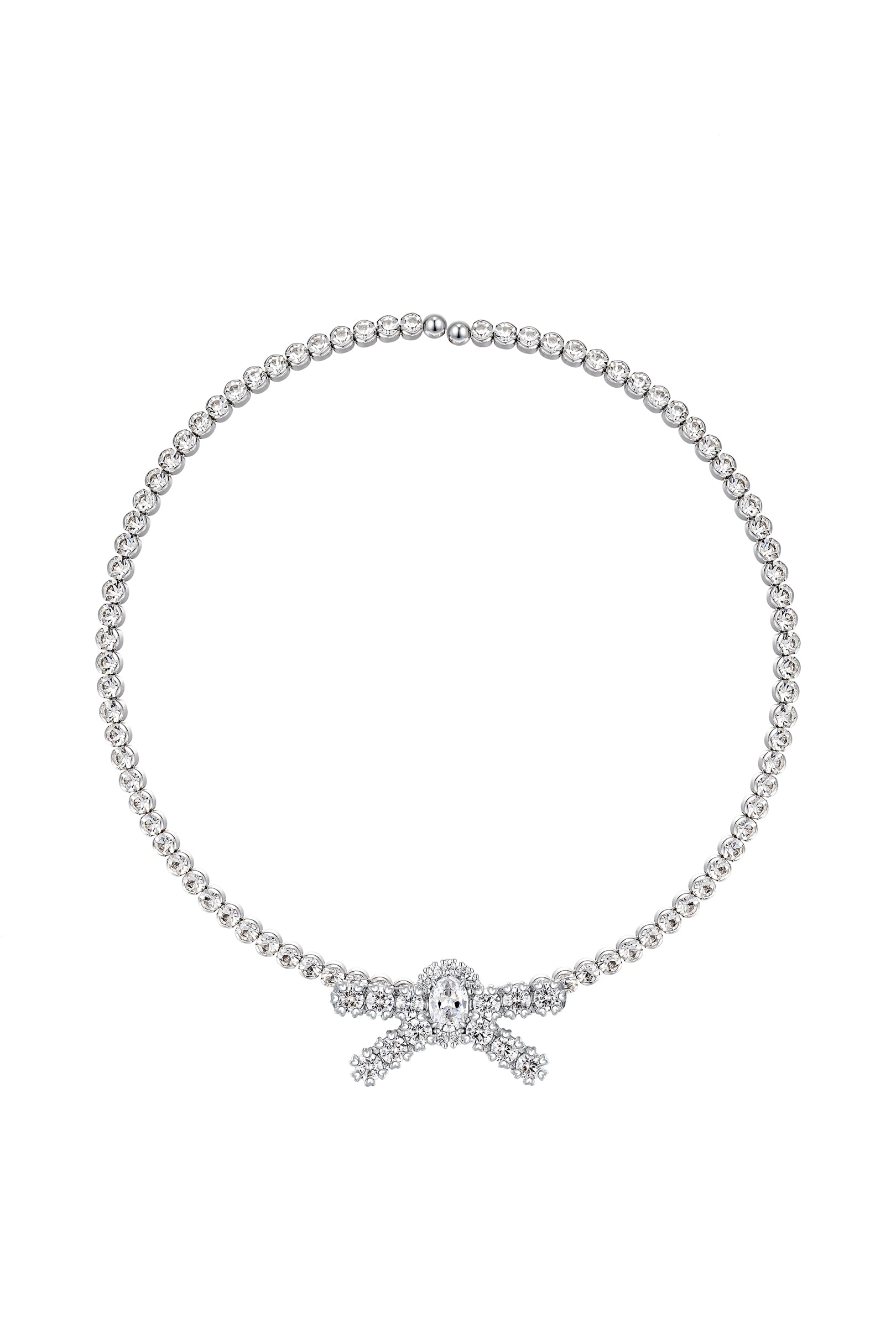 GEMSTONE BOWKNOT CHOCKER / SLV