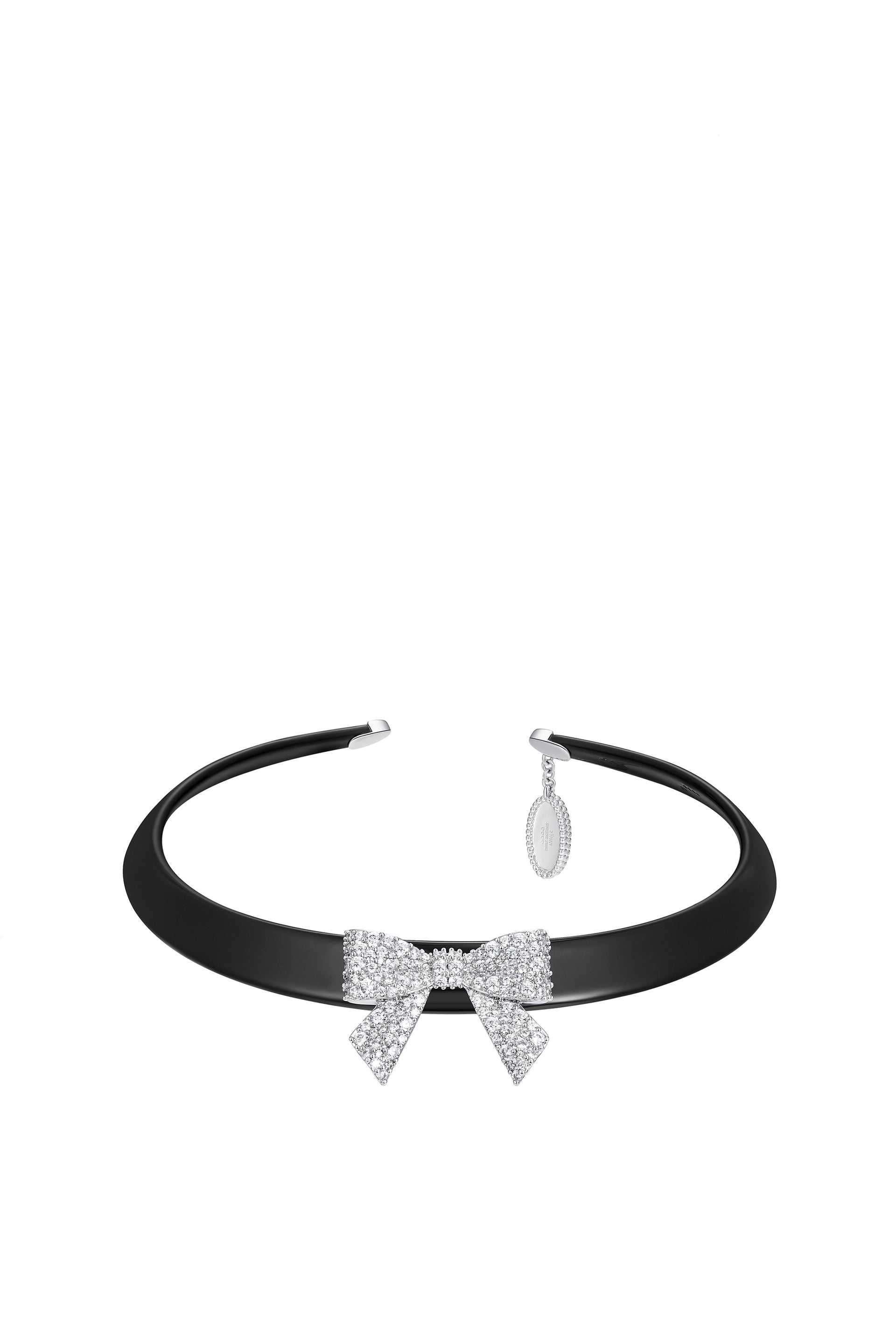 PAVE BOWKNOT ACETATE CHOCKER / SLV