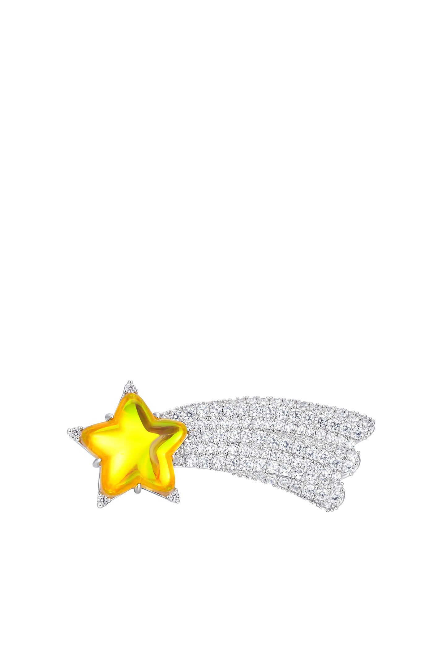 PAVE LONG-TAIL METEOR HAIR CLIP / YEL