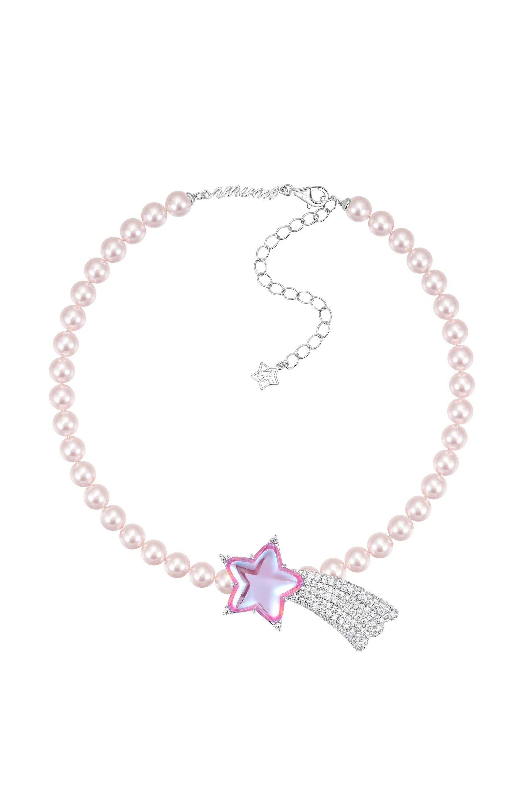 YVMIN イヴミン FW25 PAVE LONG-TAIL METEOR NECKLACE / PNK - NUBIAN