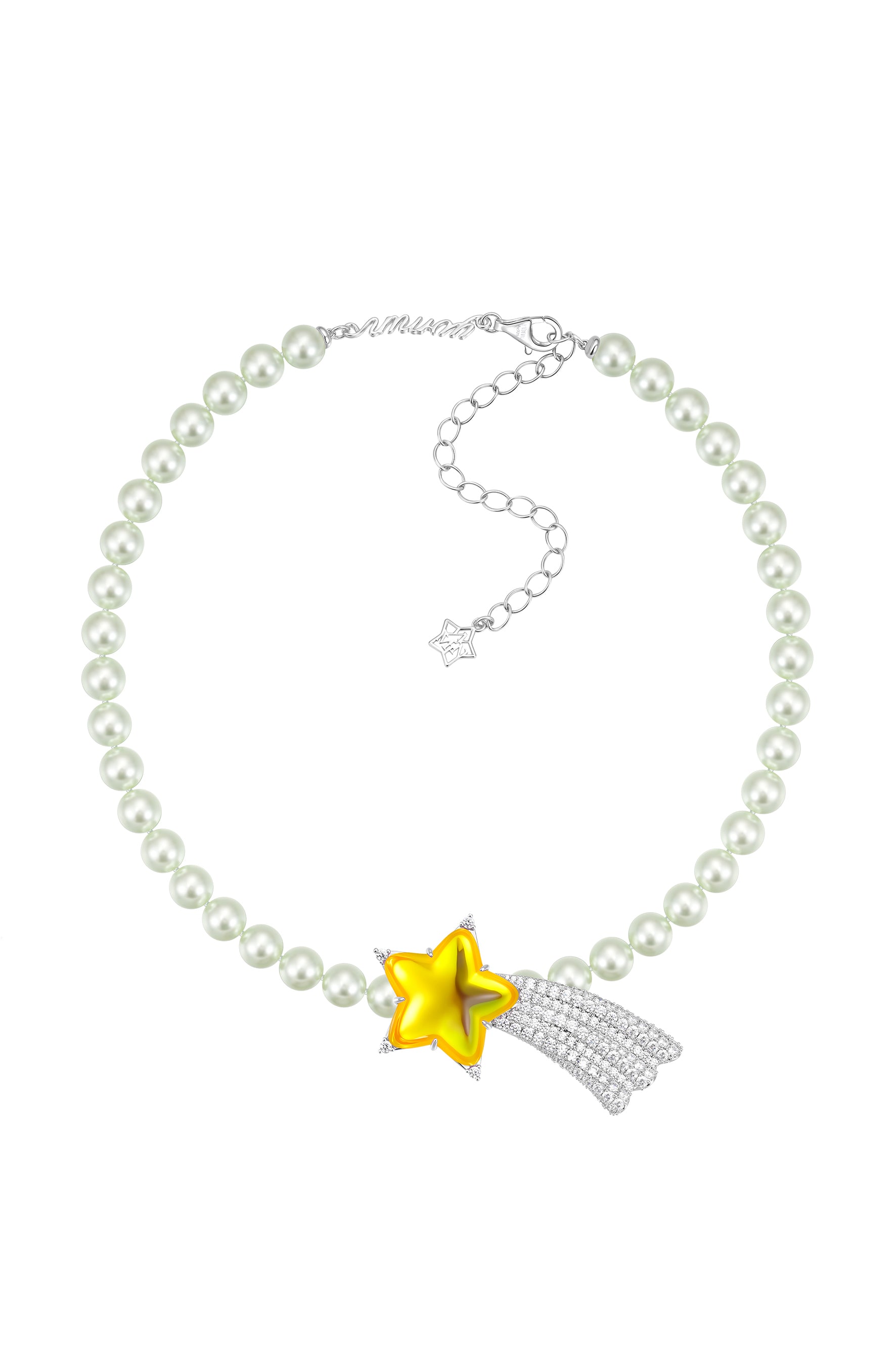 PAVE LONG-TAIL METEOR NECKLACE / YEL