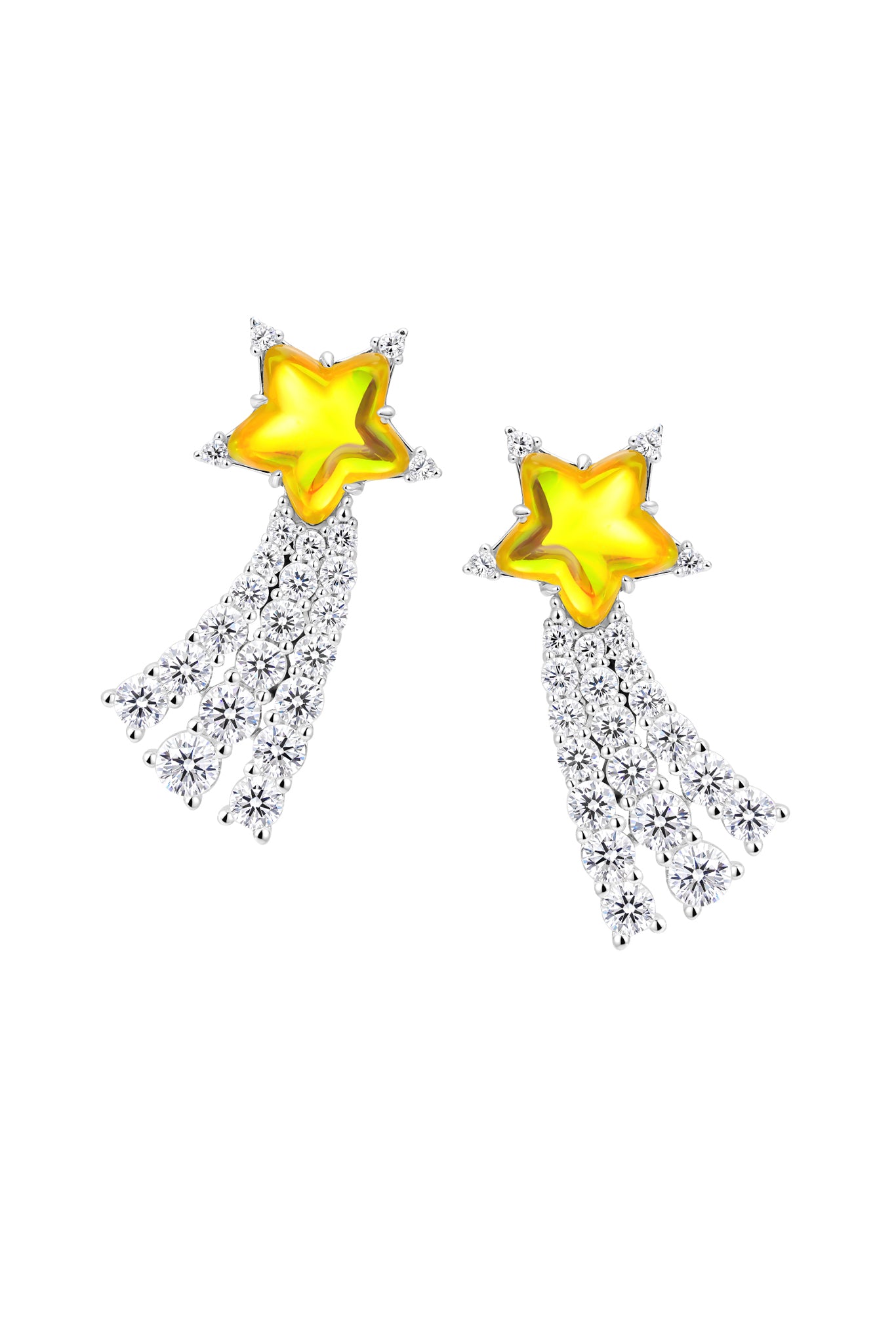 CRYSTAL METEOR STUD EARRING / YEL