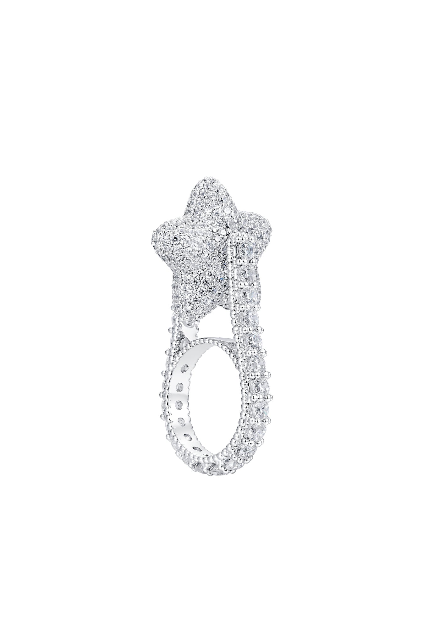 PAVE LUCKY STAR RING / SLV